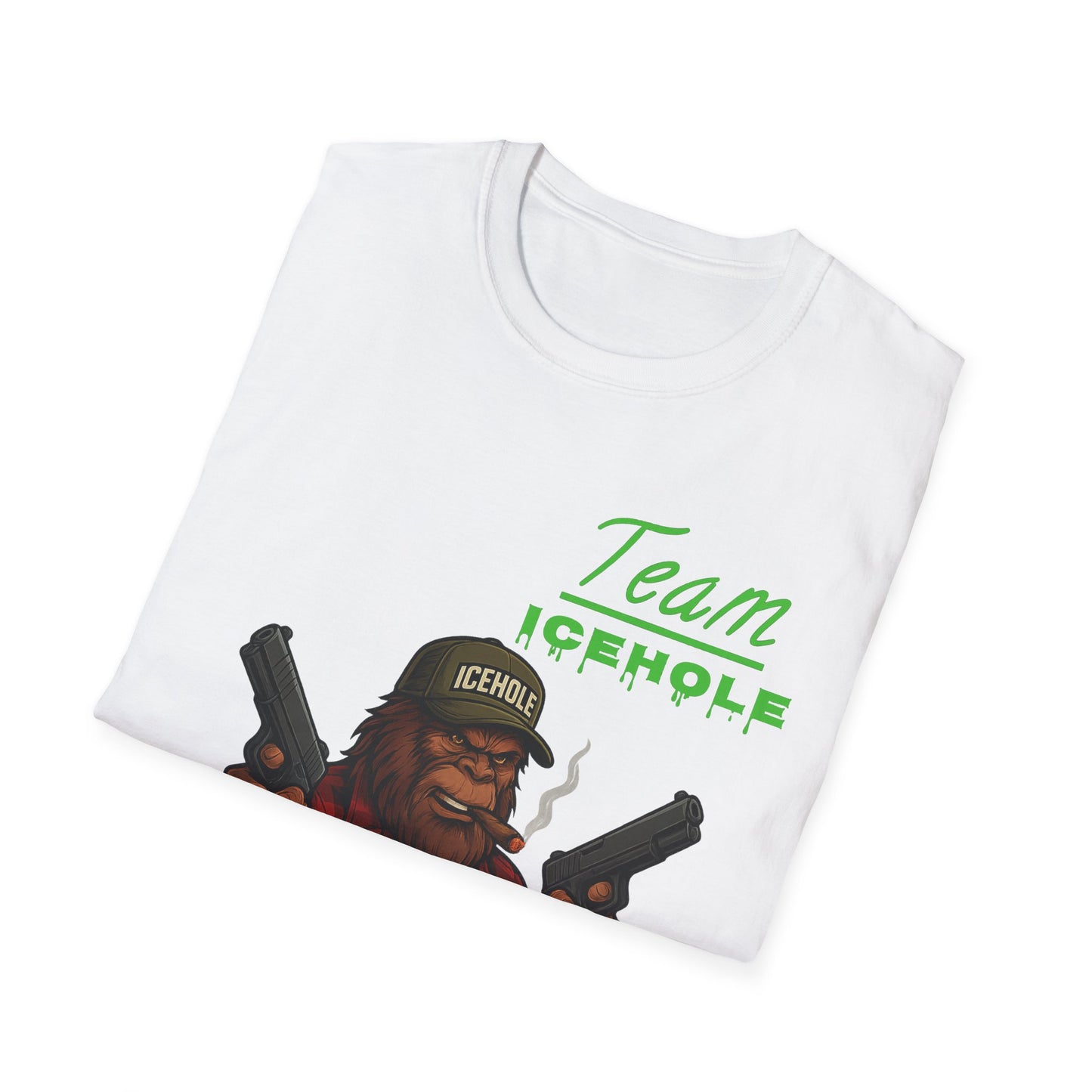 Team Icehole Bigfoot Unisex T-Shirt, Funny Gift for Outdoorsy Friends, Camping Tee, Quirky Graphic Shirt, Great for Parties