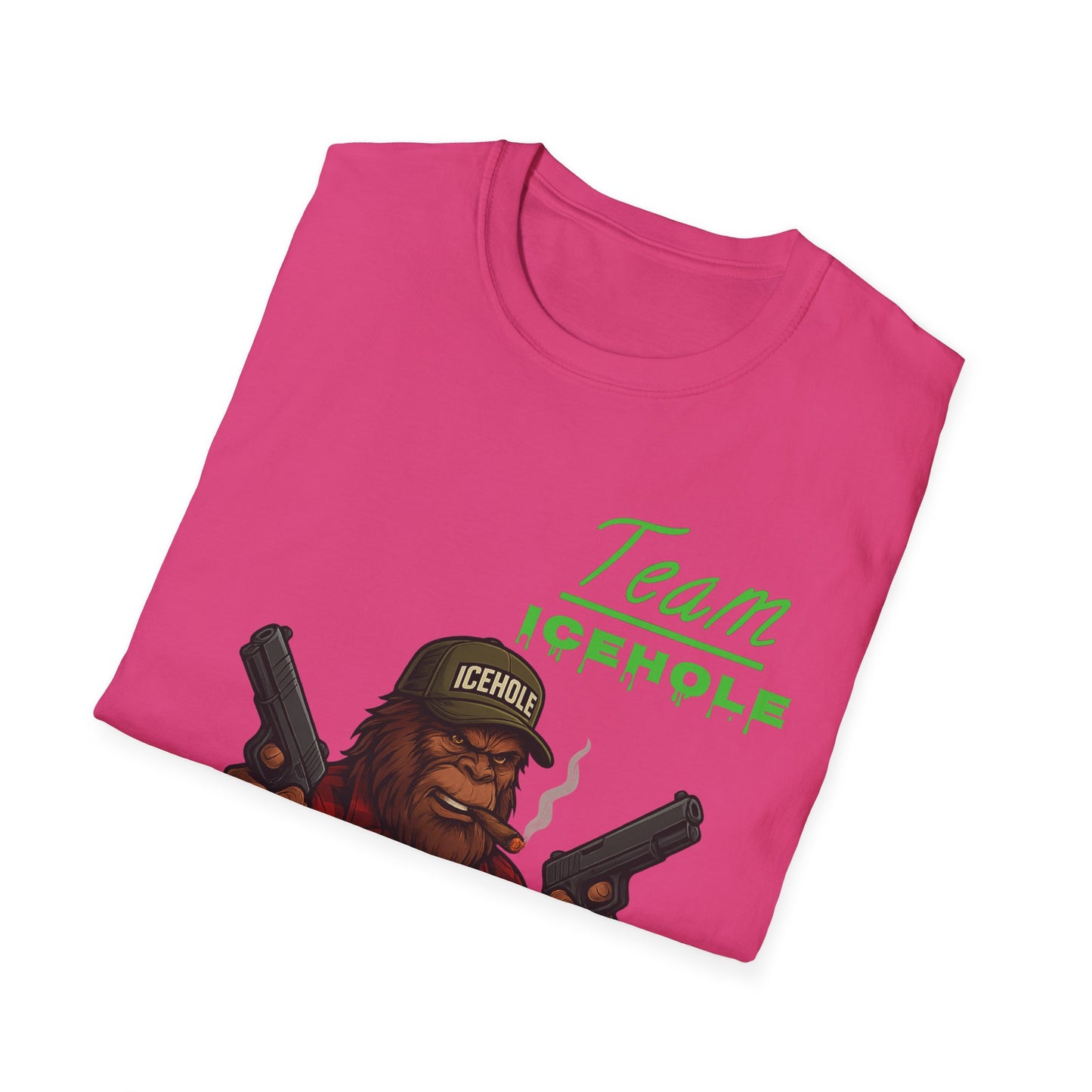 Team Icehole Bigfoot Unisex T-Shirt, Funny Gift for Outdoorsy Friends, Camping Tee, Quirky Graphic Shirt, Great for Parties