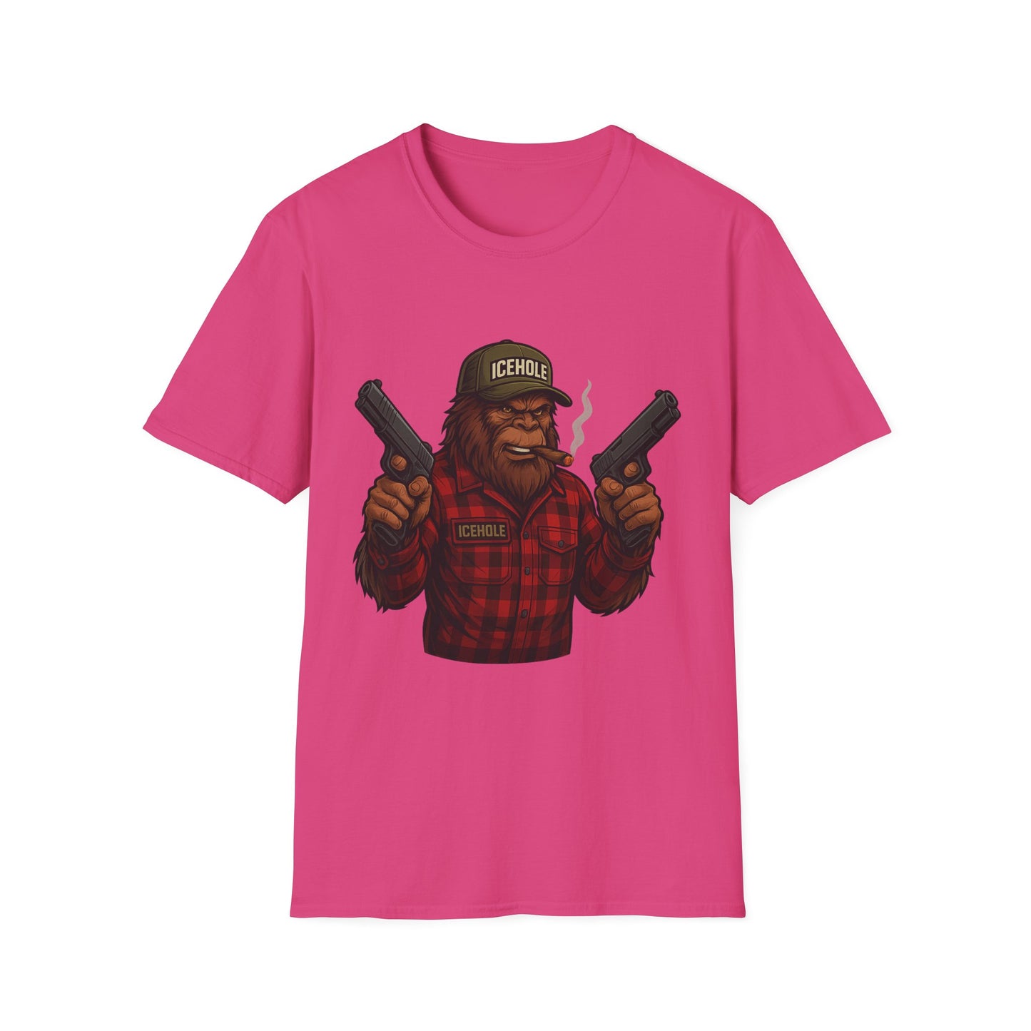 Bigfoot Graphic No Background Team IceHole Mascot T-Shirt - Unisex Softstyle Tee