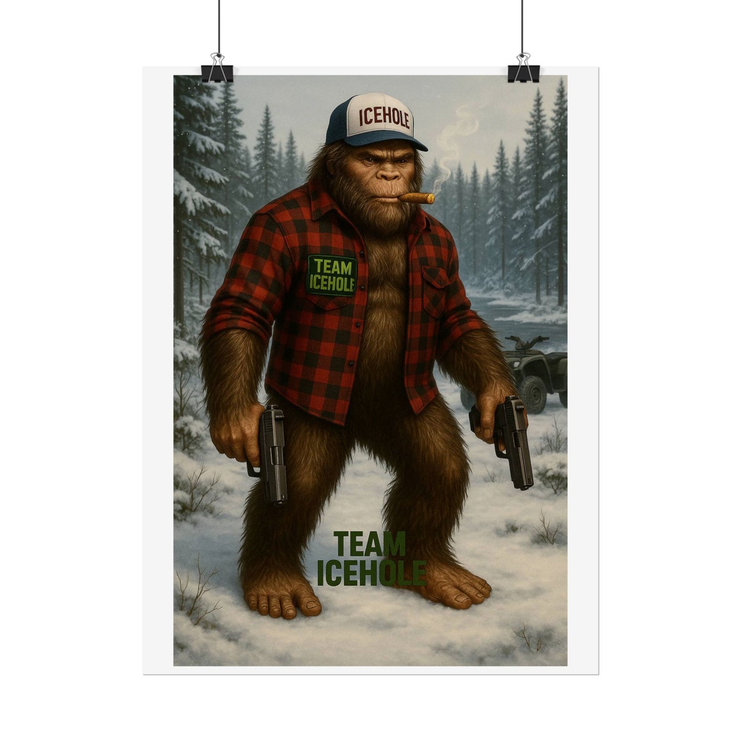 Team IceHole Bigfoot Logo Rolled Poster