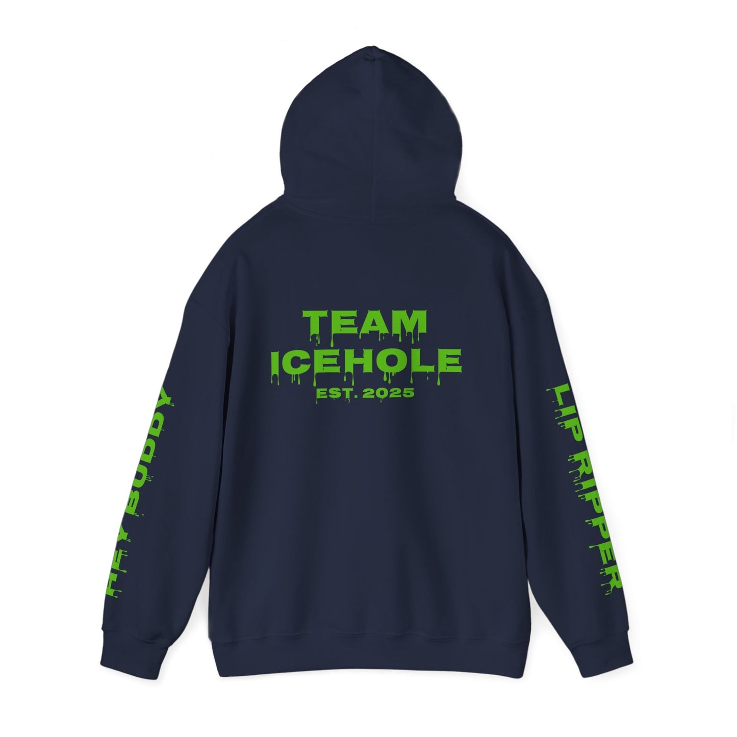 Hoodie - Minimal Green "PAUL / TEAM ICEHOLE" Front Graphic Hoodie