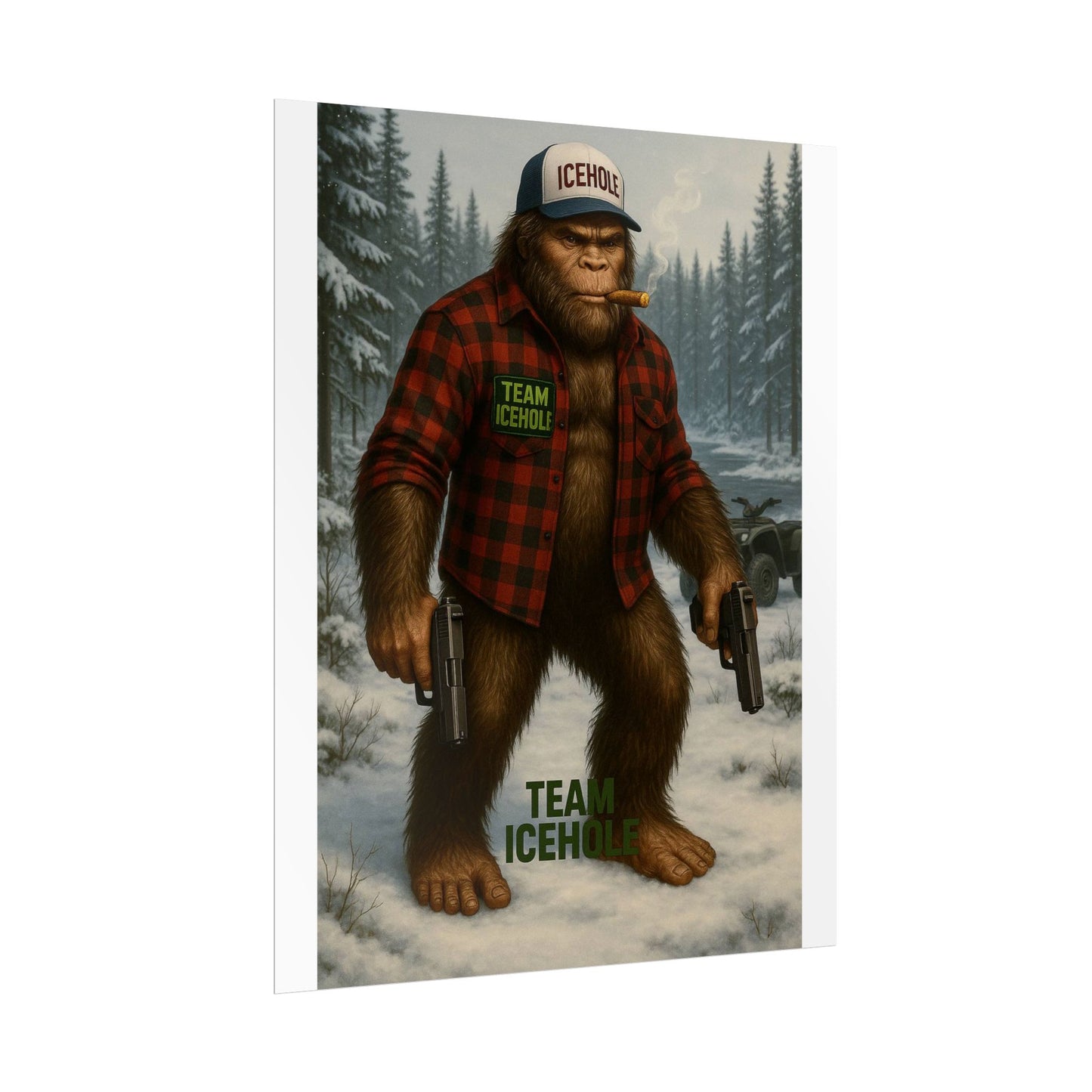 Team IceHole Bigfoot Logo Rolled Poster