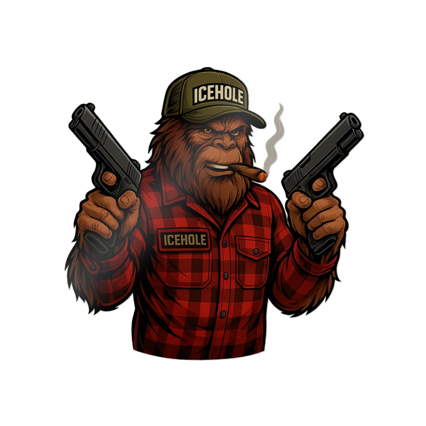 Biker Sasquatch Die-Cut Stickers - Team IceHole Design