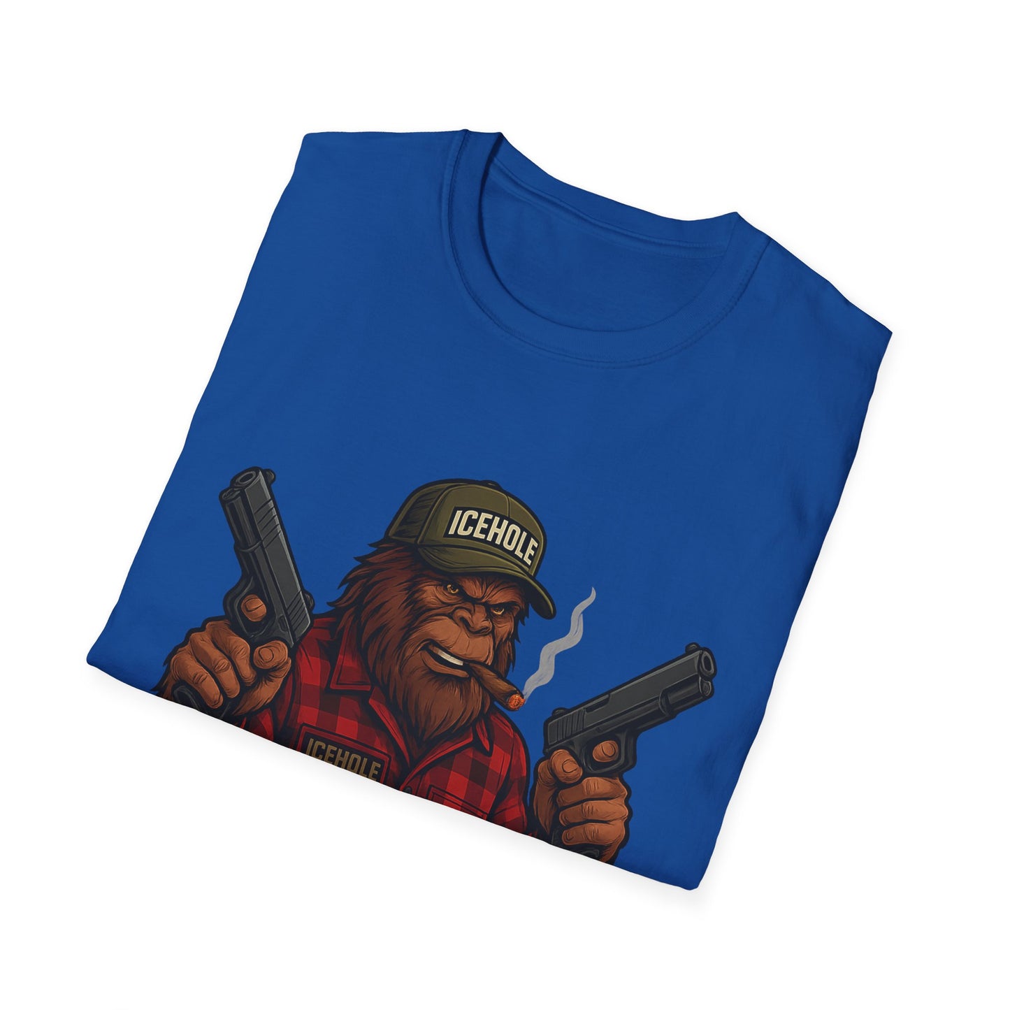 Bigfoot Graphic No Background Team IceHole Mascot T-Shirt - Unisex Softstyle Tee