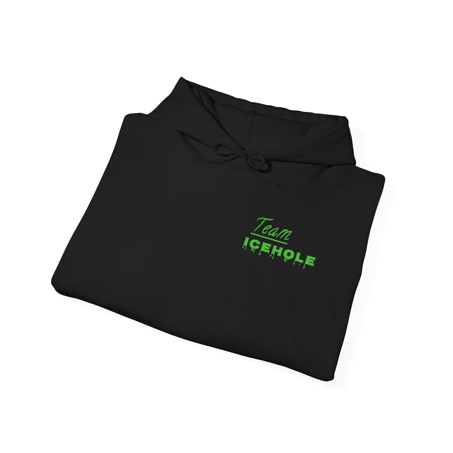 Icehole Hoodie — Minimal Green 'Team Icehole' Logo Pullover