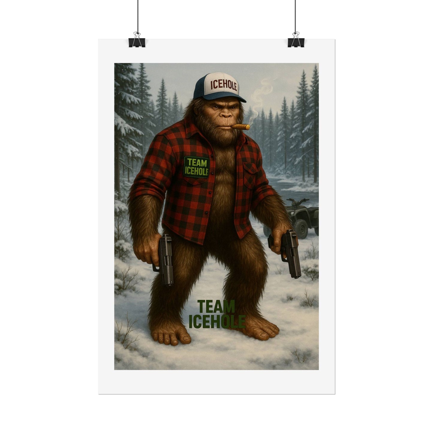 Team IceHole Bigfoot Logo Rolled Poster
