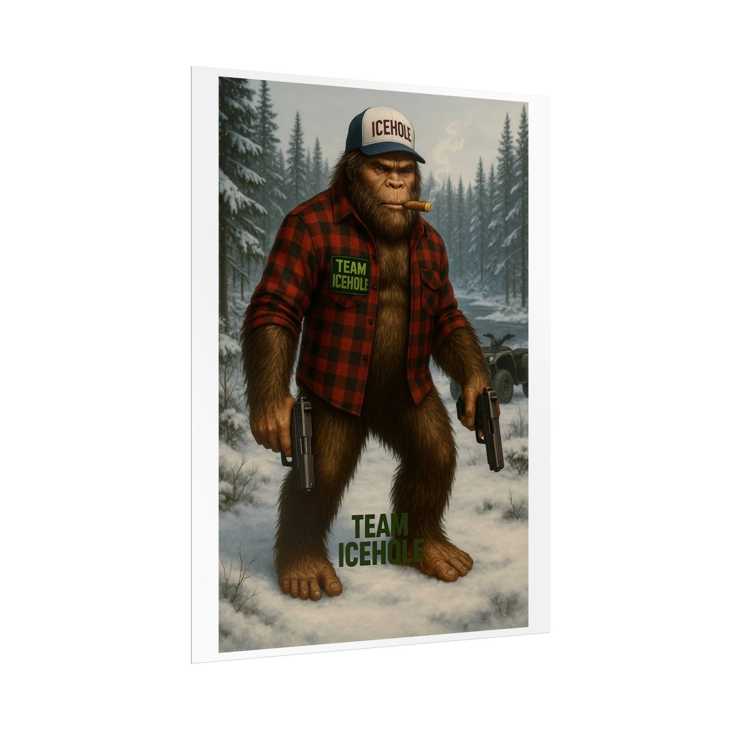 Team IceHole Bigfoot Logo Rolled Poster