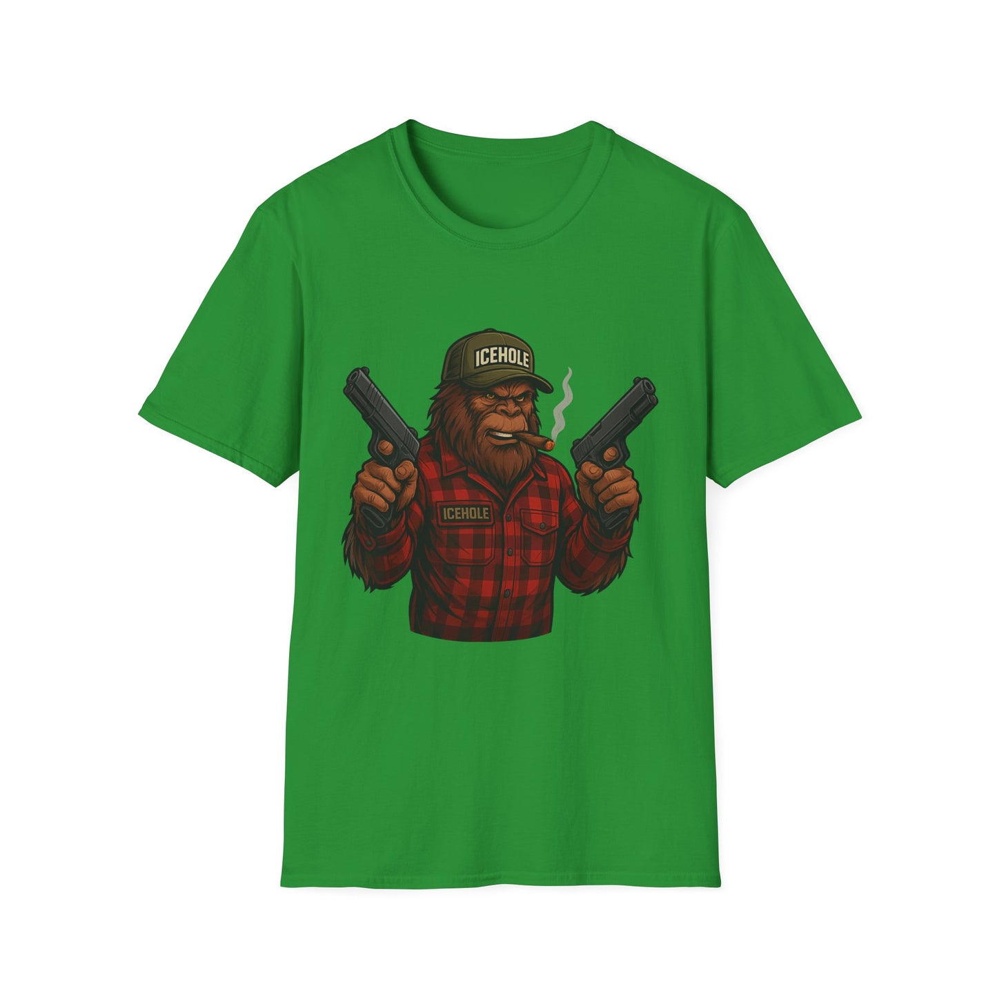 Bigfoot Graphic No Background Team IceHole Mascot T-Shirt - Unisex Softstyle Tee