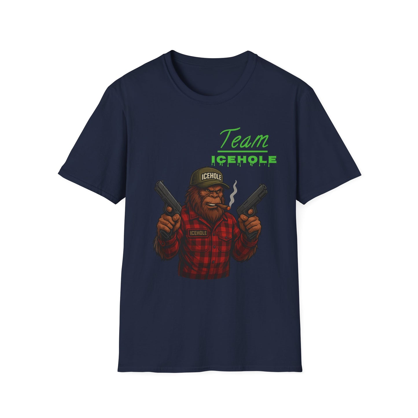 Team Icehole Bigfoot Unisex T-Shirt, Funny Gift for Outdoorsy Friends, Camping Tee, Quirky Graphic Shirt, Great for Parties