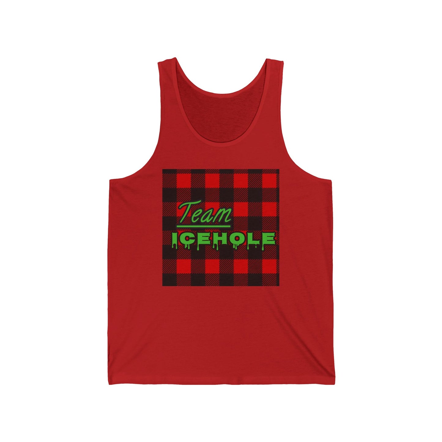 Unisex Jersey Tank - Team Icehole, Perfect for Summer Parties, Outdoor Events, Beach Days, Gifts for Fishermen, Camping Gear
