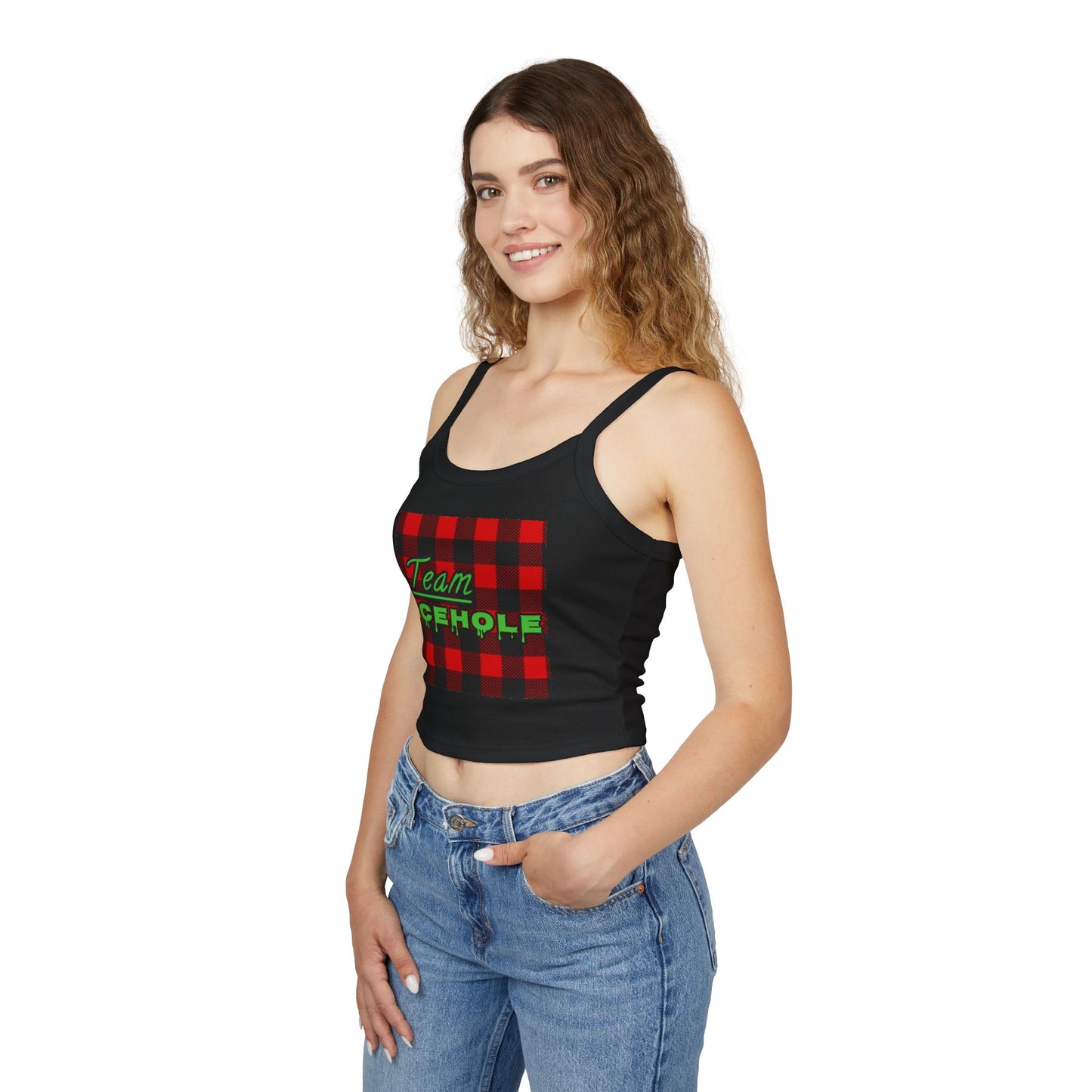 Team Icehole Spaghetti Strap Belly Tank Top
