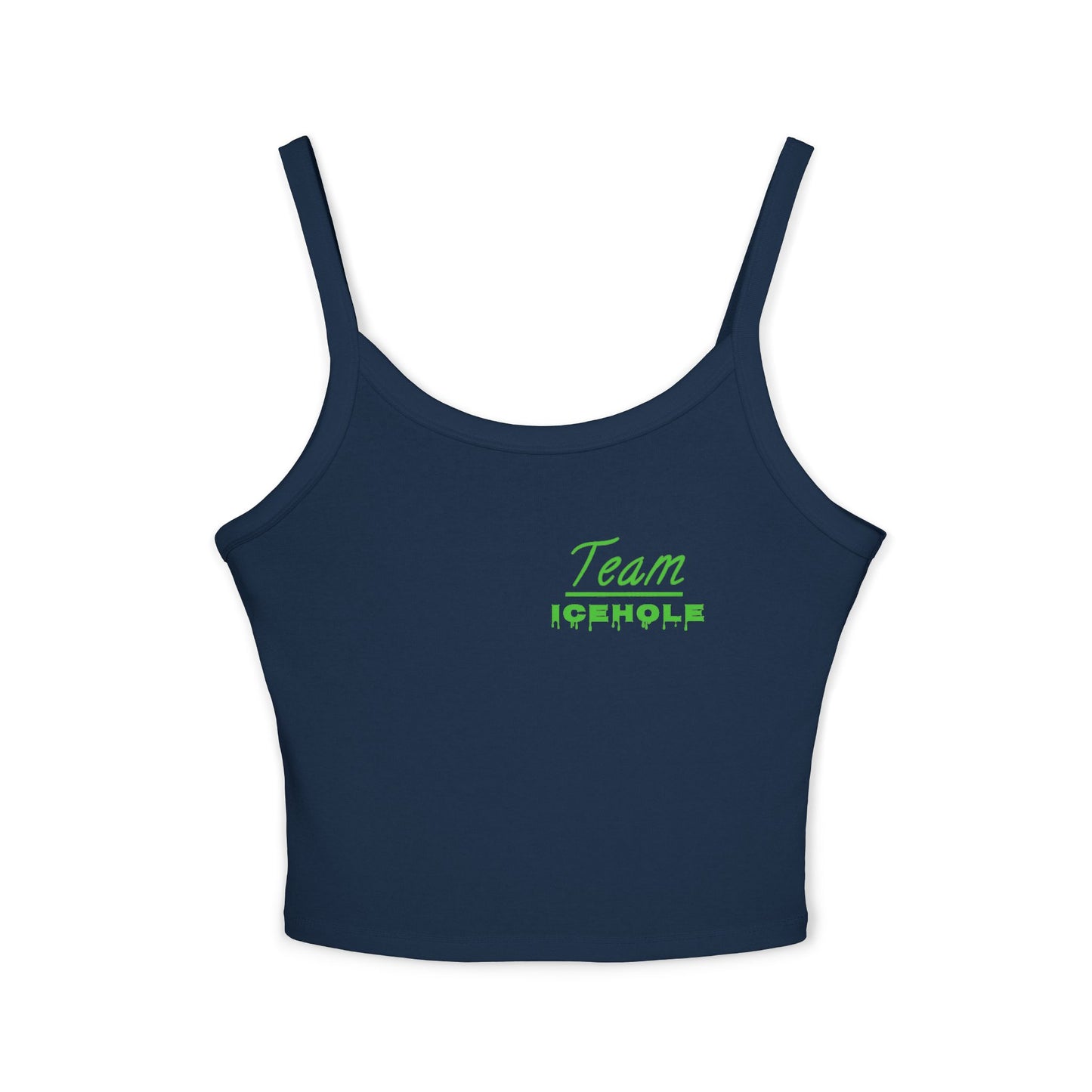 Women's Spaghetti Strap Belly Tank Top,  Small Team Icehole Logo Shirt