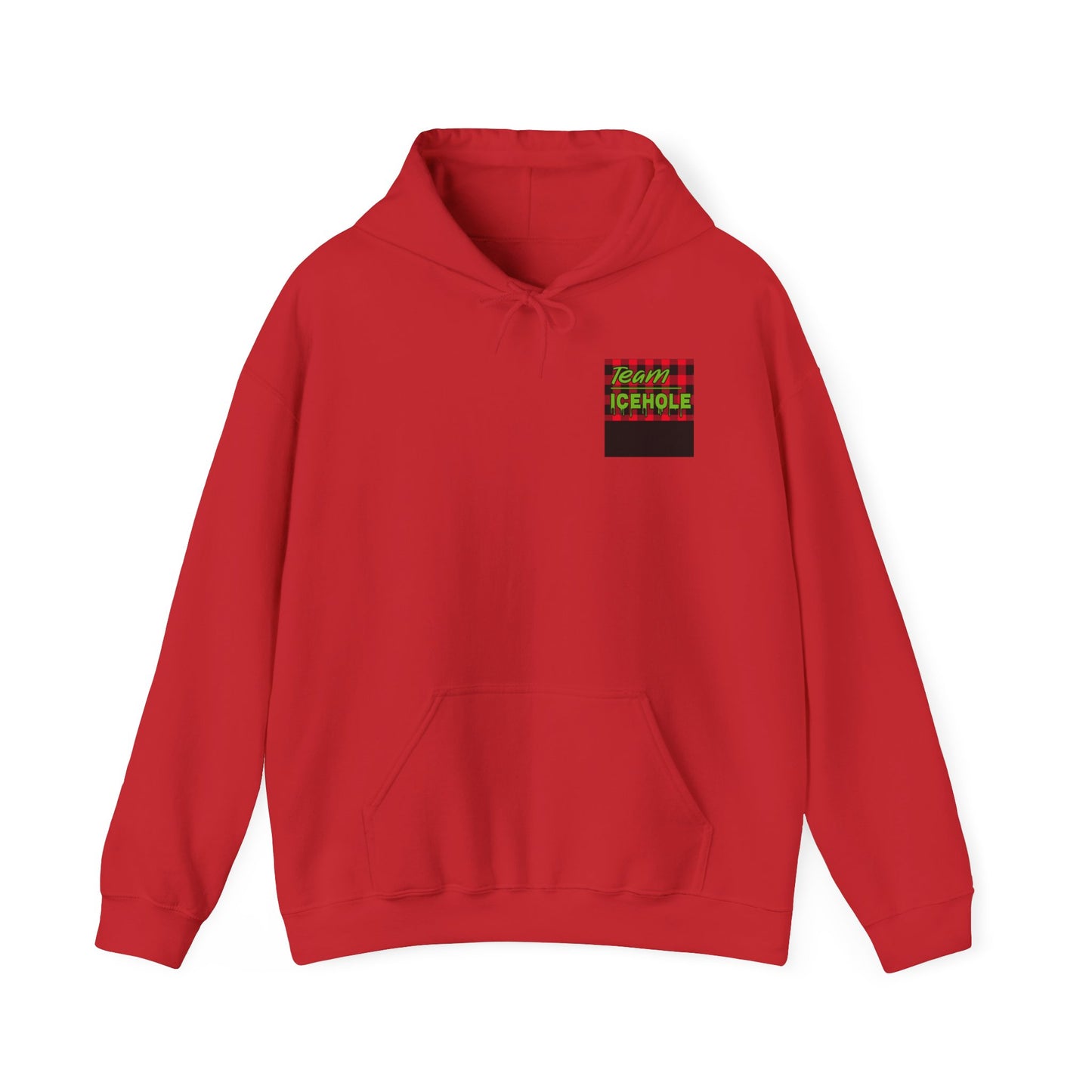 Bigfoot Ice Fisherman Hoodie — "Drill It Till It Squeaks" Graphic Pullover