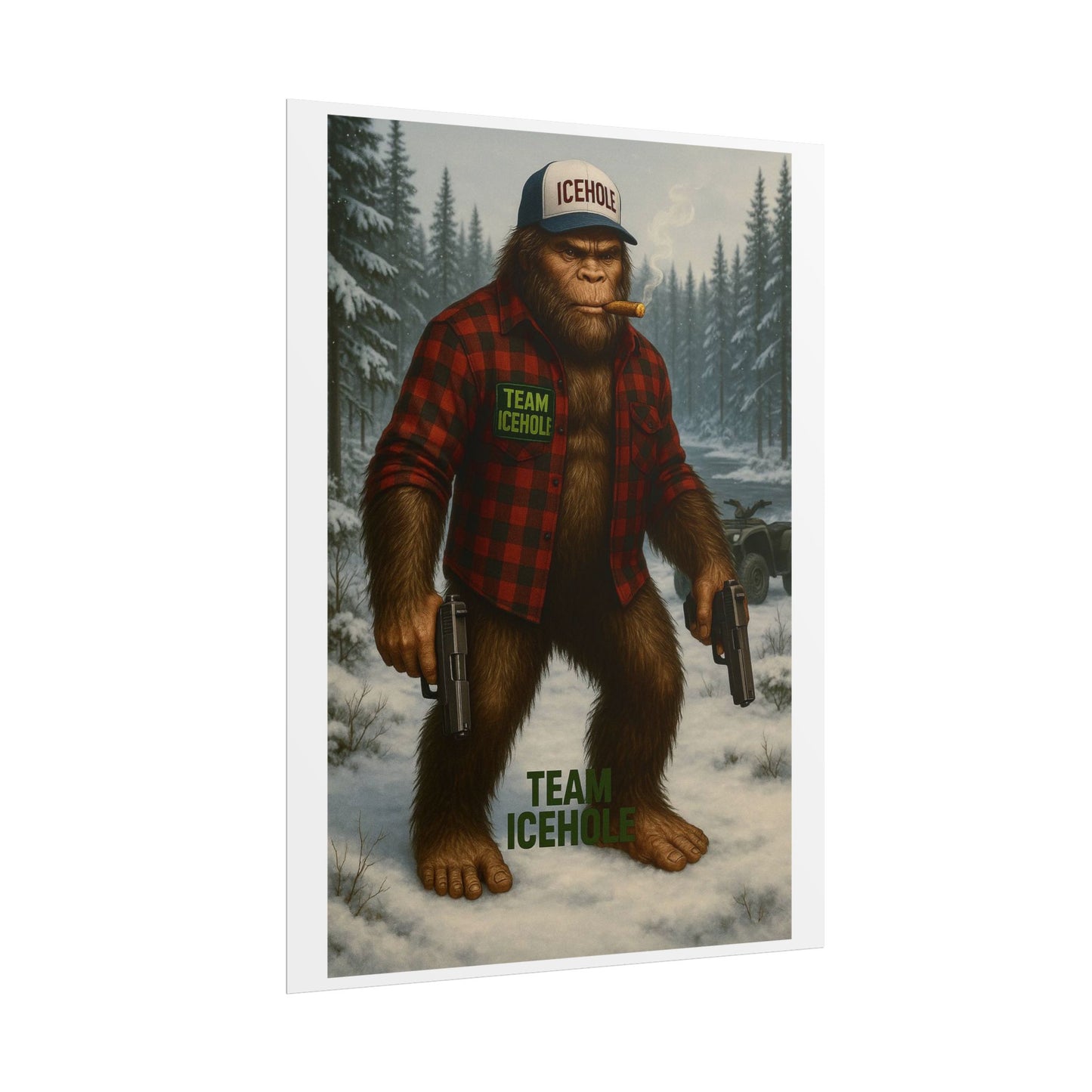 Team IceHole Bigfoot Logo Rolled Poster