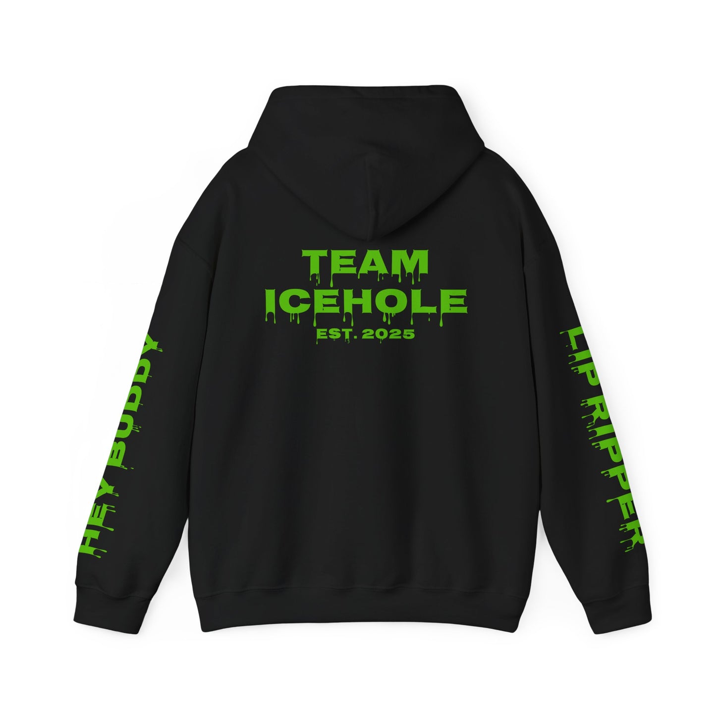 Hoodie - Minimal Green "PAUL / TEAM ICEHOLE" Front Graphic Hoodie