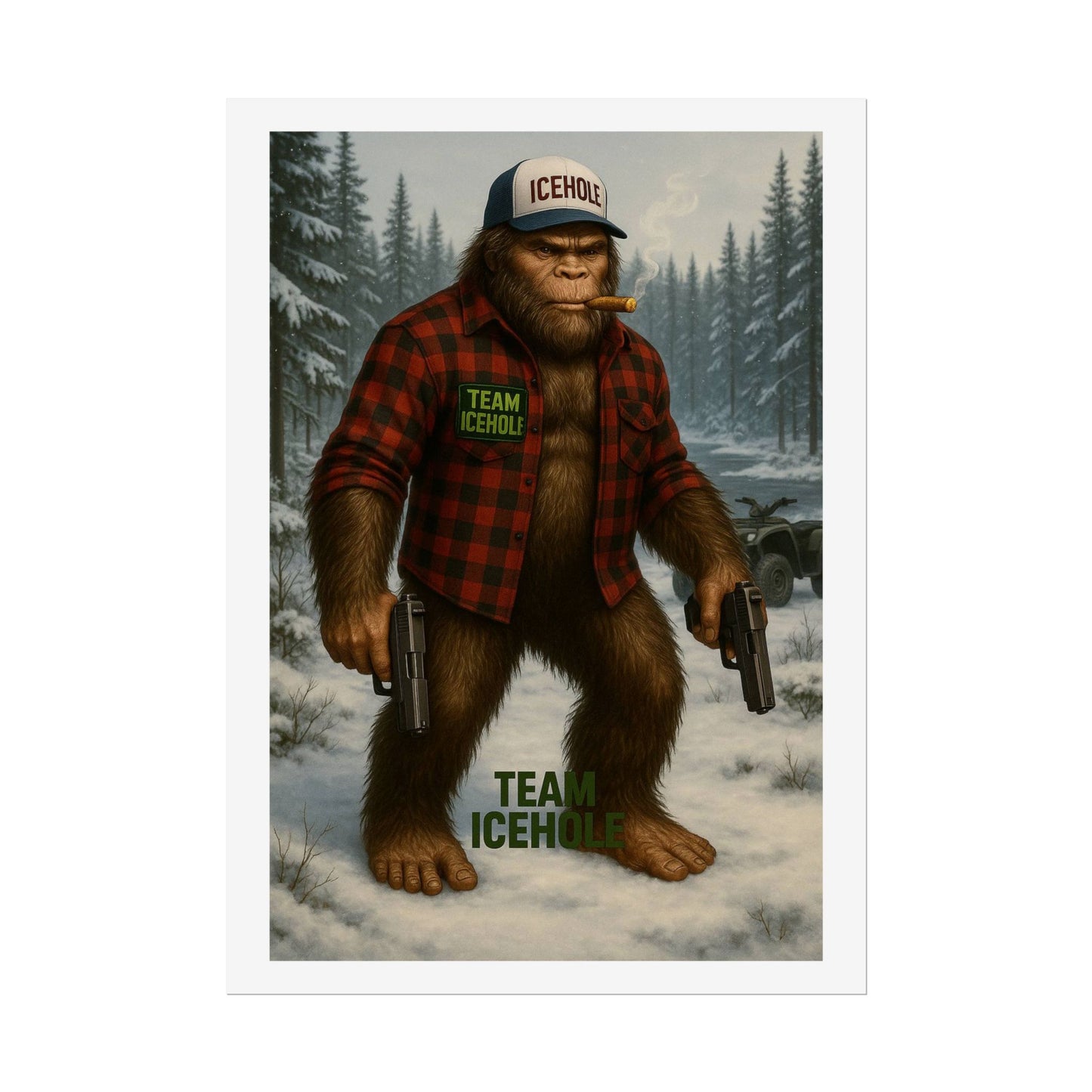 Team IceHole Bigfoot Logo Rolled Poster