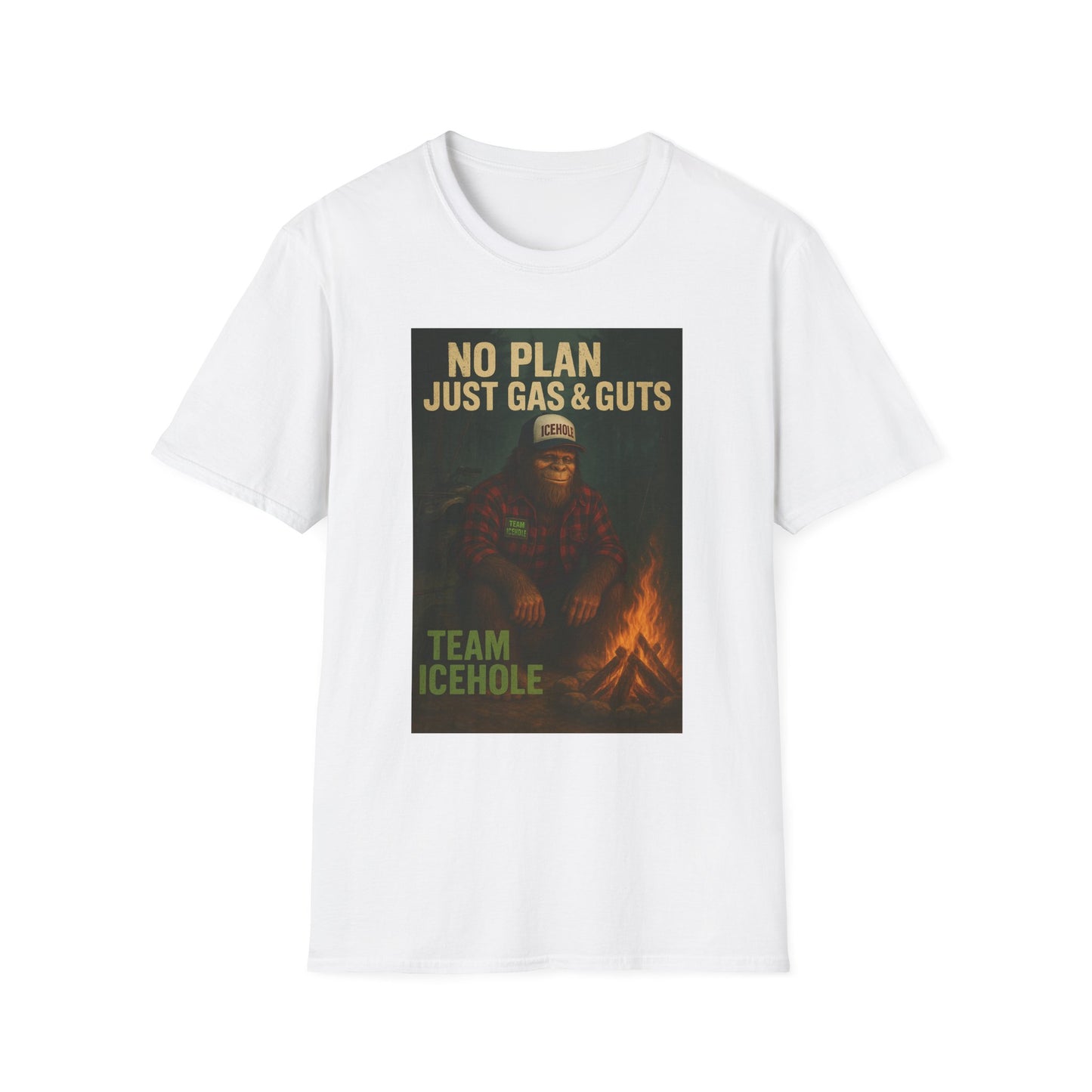 No Plan Just Gas & Guts' Camping Tee for Outdoor Enthusiasts | Team IceHole
