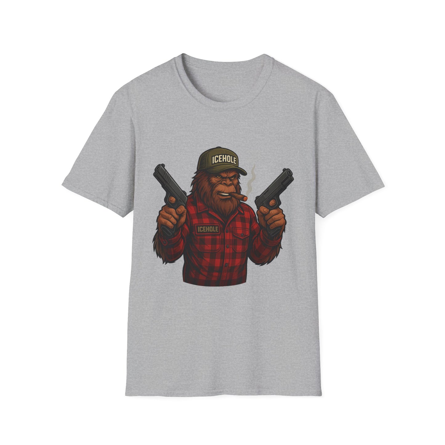 Bigfoot Graphic No Background Team IceHole Mascot T-Shirt - Unisex Softstyle Tee