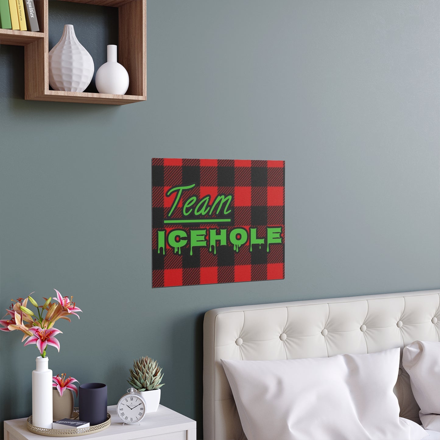 Team Icehole Plaid Silk Poster — Indoor/Outdoor Holiday Decor