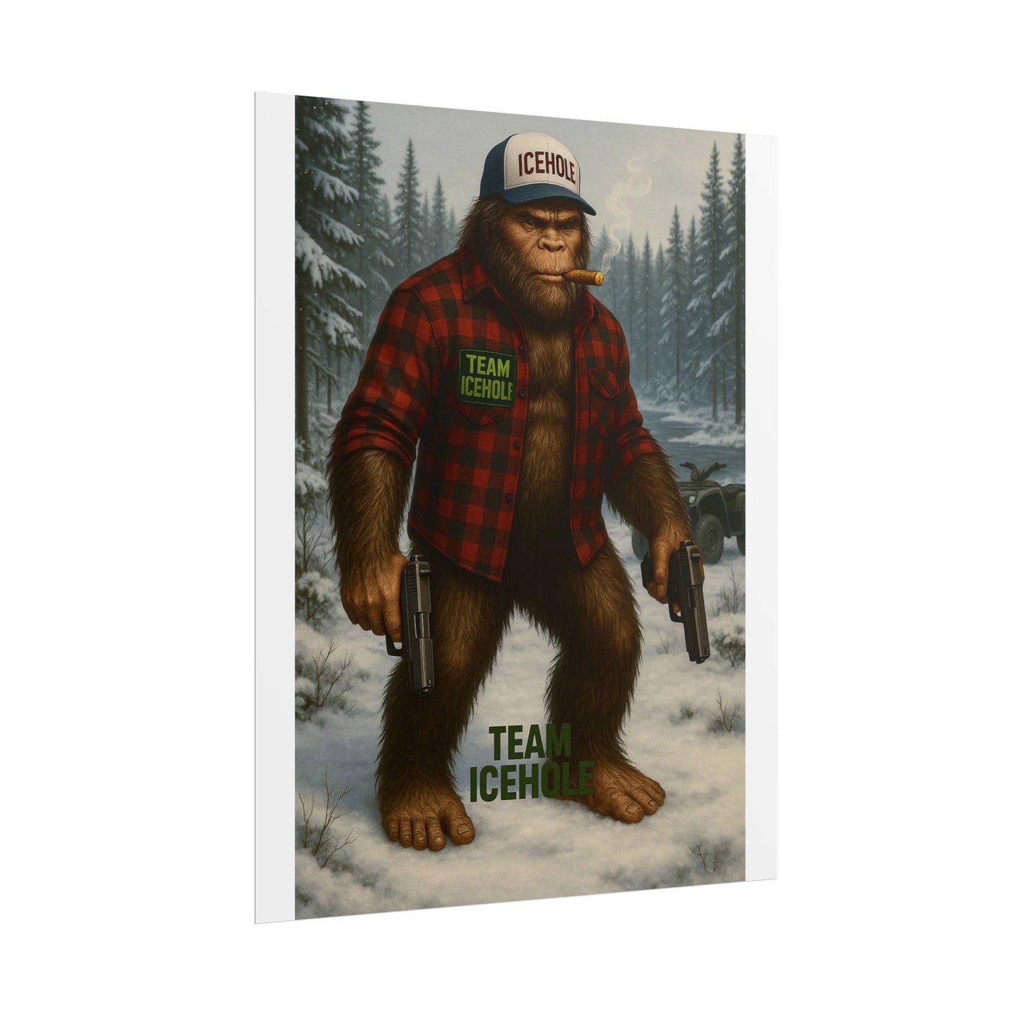 Team IceHole Bigfoot Logo Rolled Poster