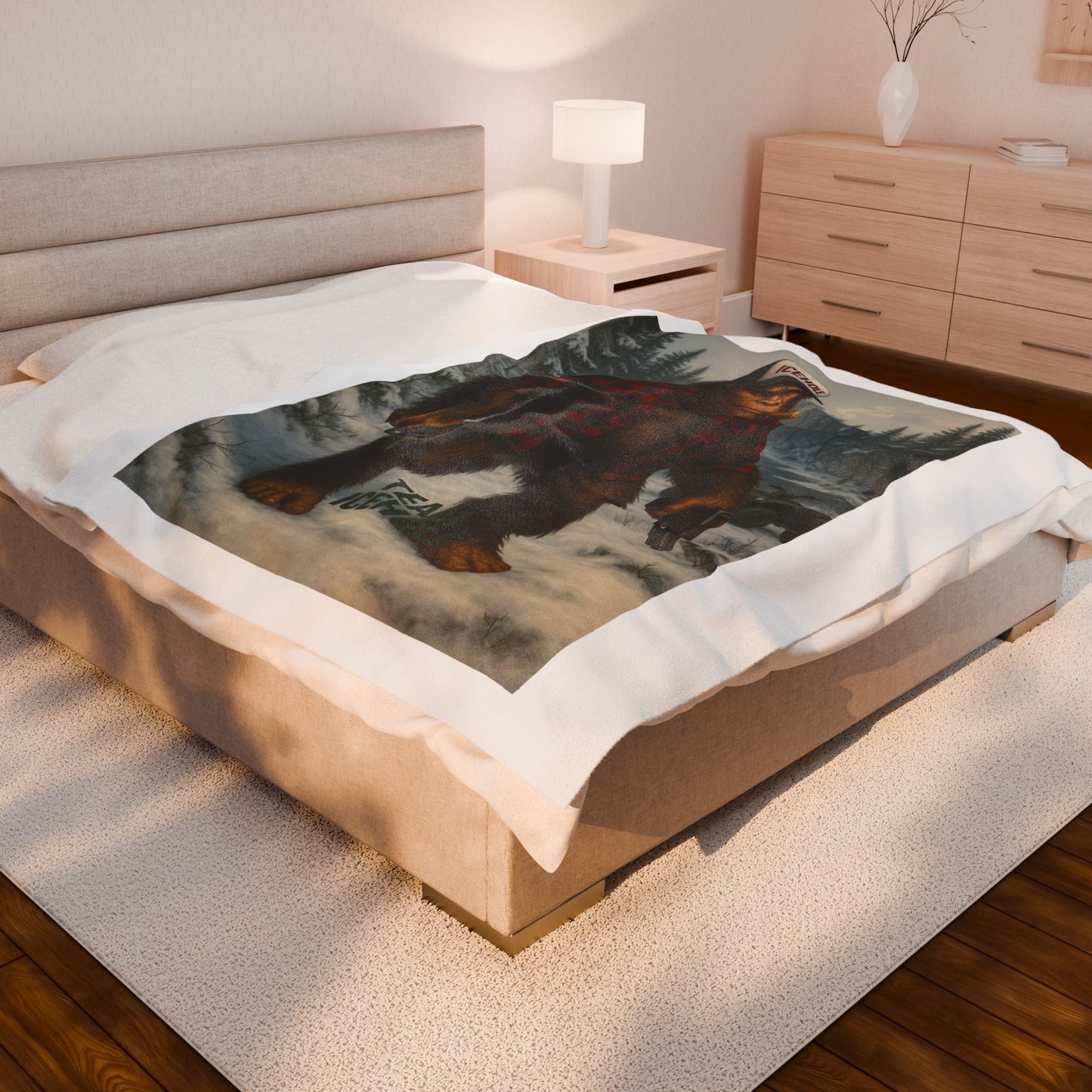 Cozy Sasquatch Plush Blanket - Team Icehole Design