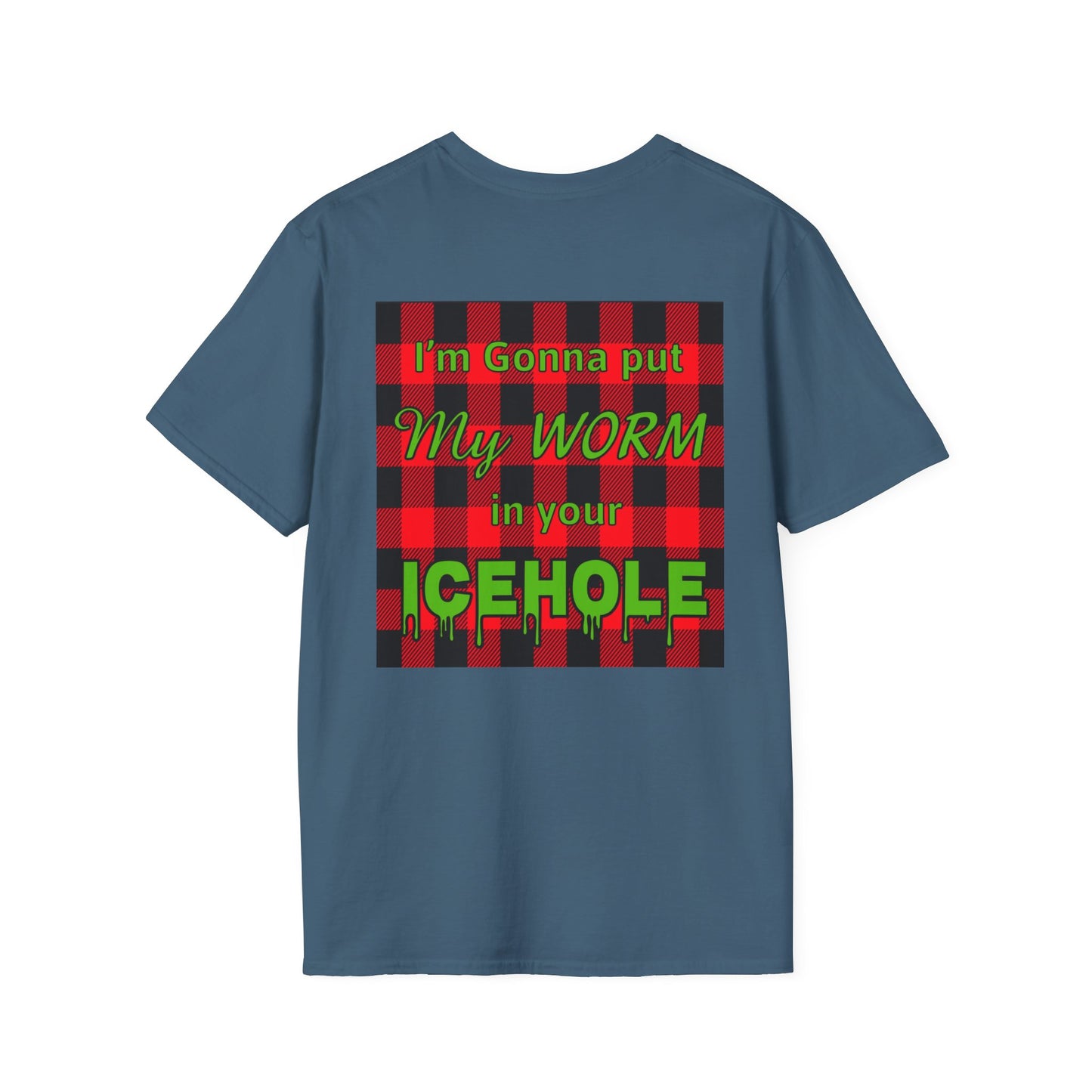 T-Shirt for Outdoor Enthusiasts - Team IceHole BigFoot Holding Logo
