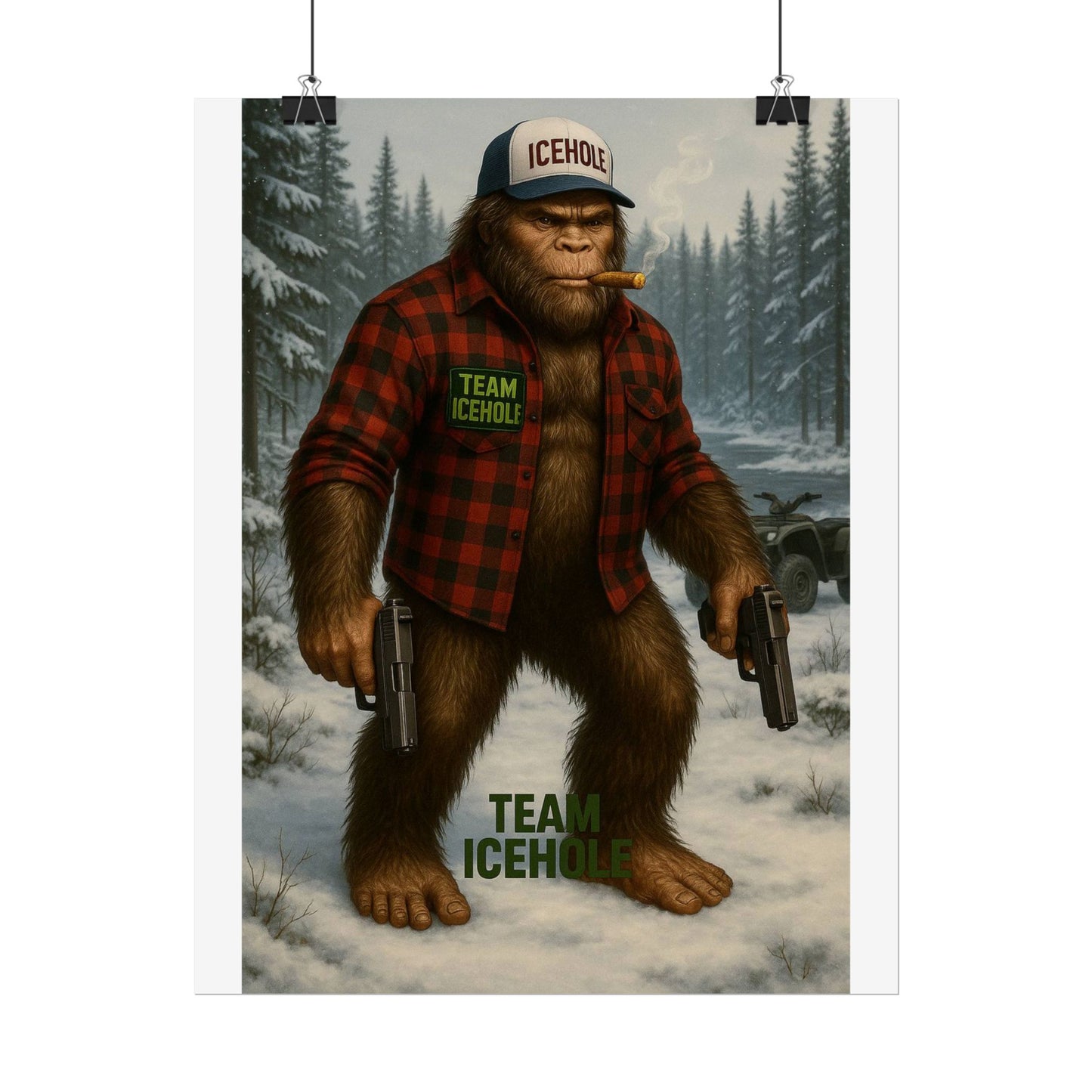 Team IceHole Bigfoot Logo Rolled Poster