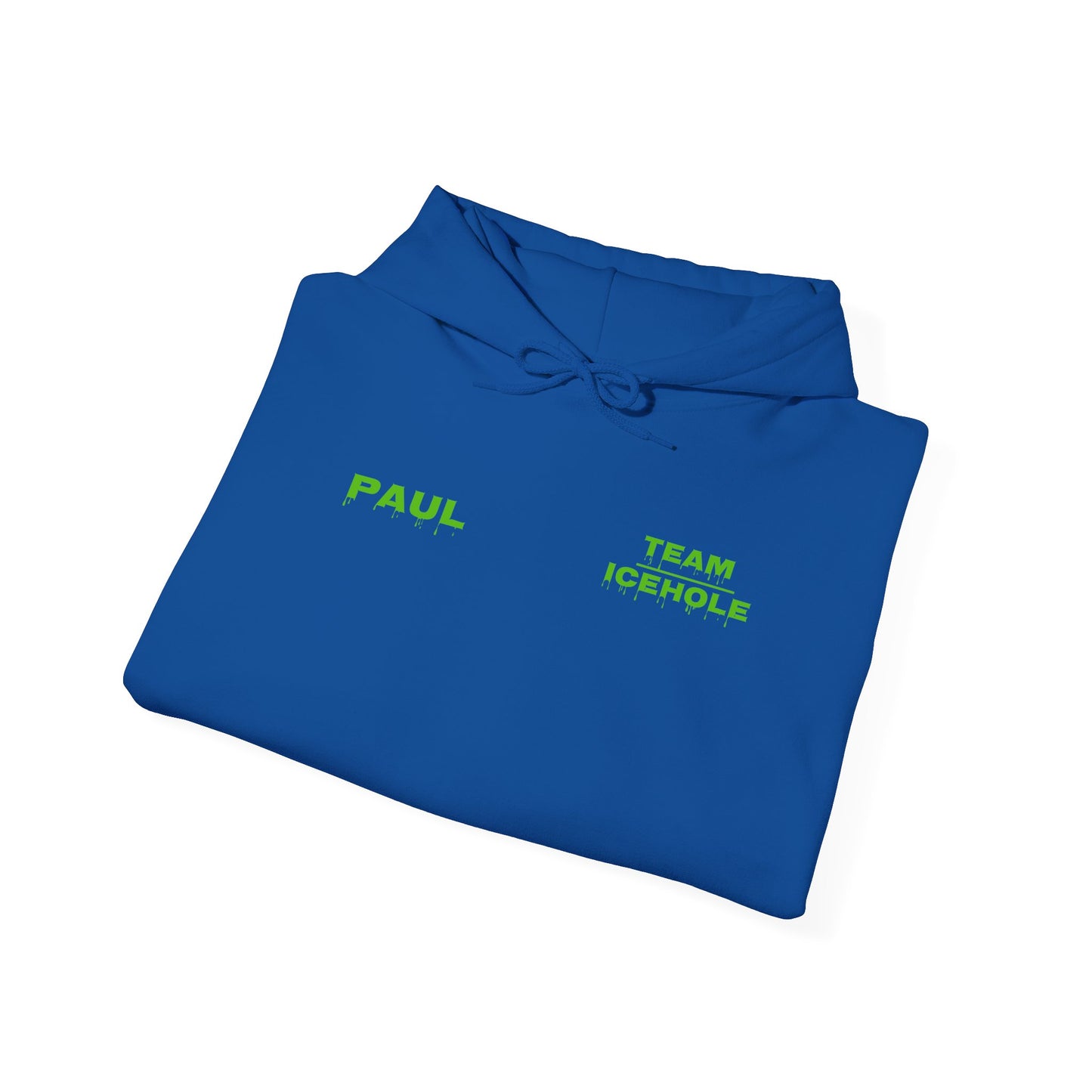 Hoodie - Minimal Green "PAUL / TEAM ICEHOLE" Front Graphic Hoodie