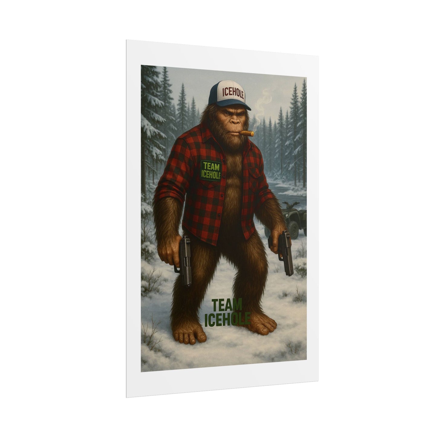 Team IceHole Bigfoot Logo Rolled Poster