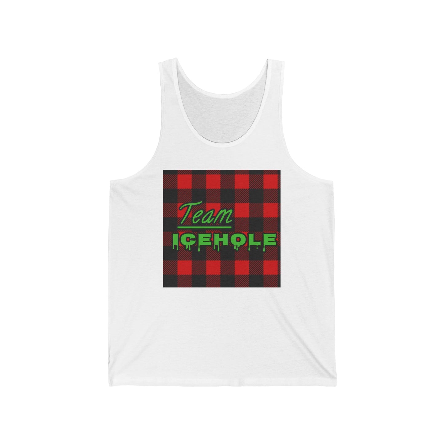 Unisex Jersey Tank - Team Icehole, Perfect for Summer Parties, Outdoor Events, Beach Days, Gifts for Fishermen, Camping Gear