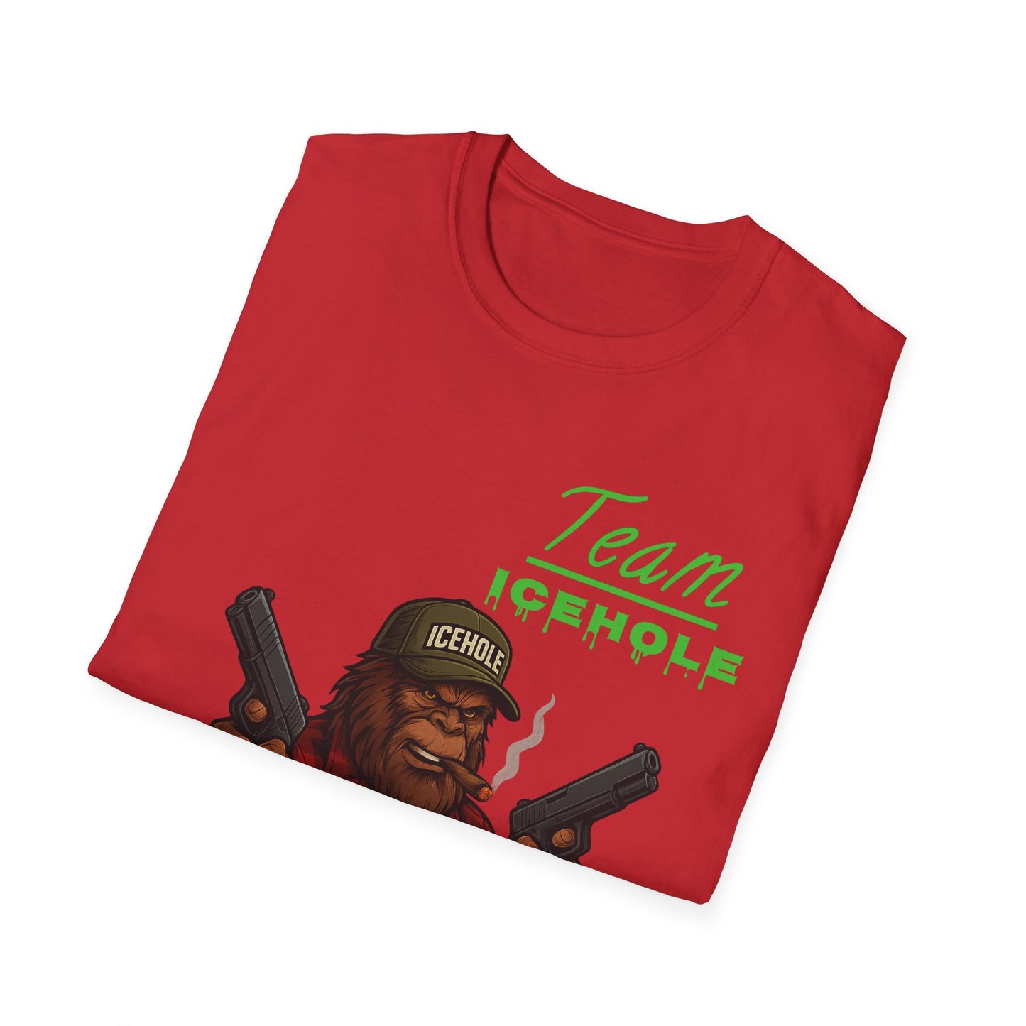Team Icehole Bigfoot Unisex T-Shirt, Funny Gift for Outdoorsy Friends, Camping Tee, Quirky Graphic Shirt, Great for Parties