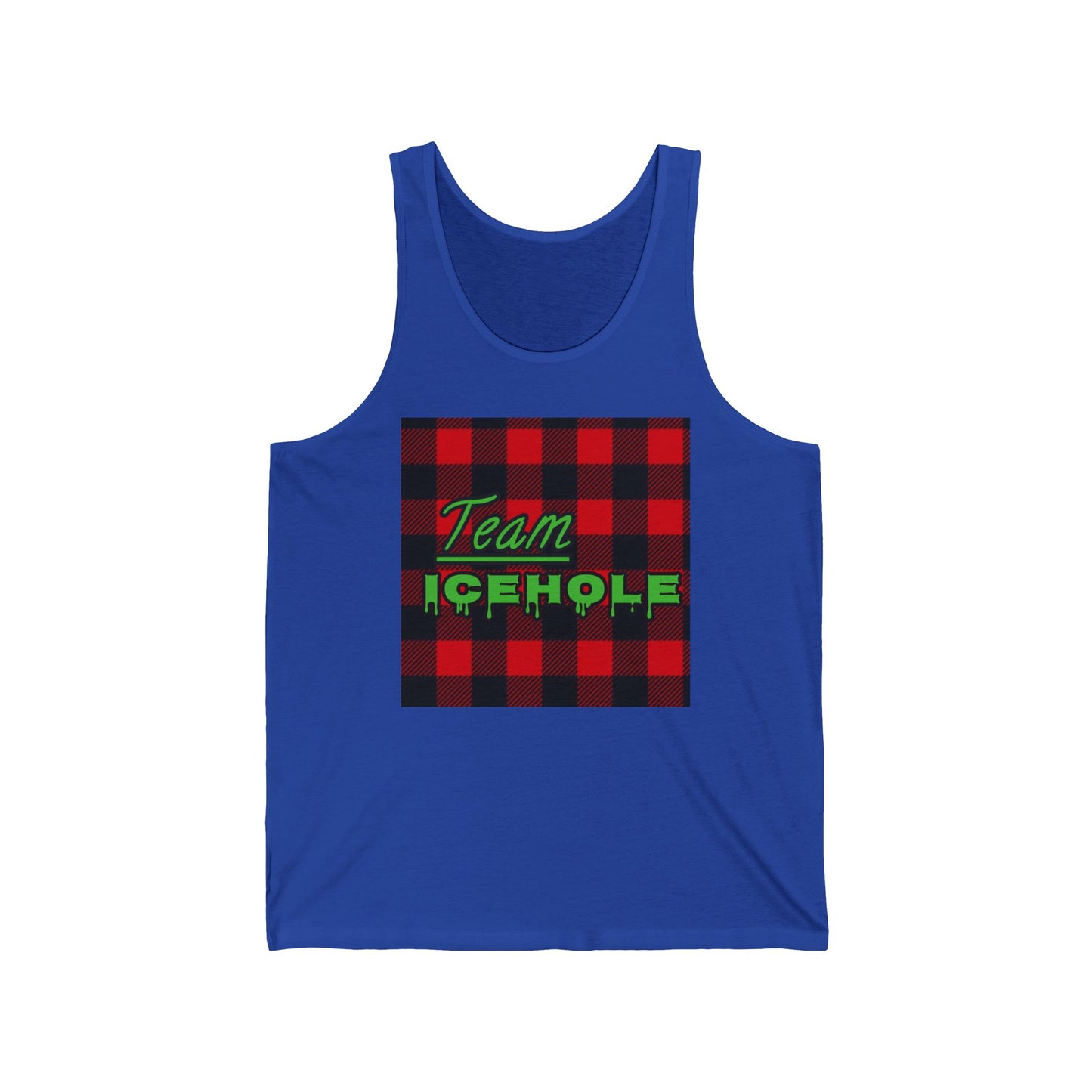 Unisex Jersey Tank - Team Icehole, Perfect for Summer Parties, Outdoor Events, Beach Days, Gifts for Fishermen, Camping Gear
