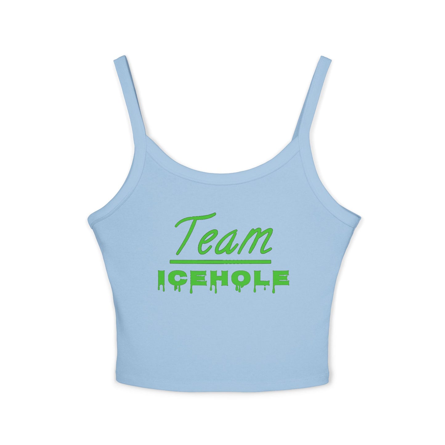 Team Icehole Transparent Background Women's Spaghetti Strap Belly Tank Top