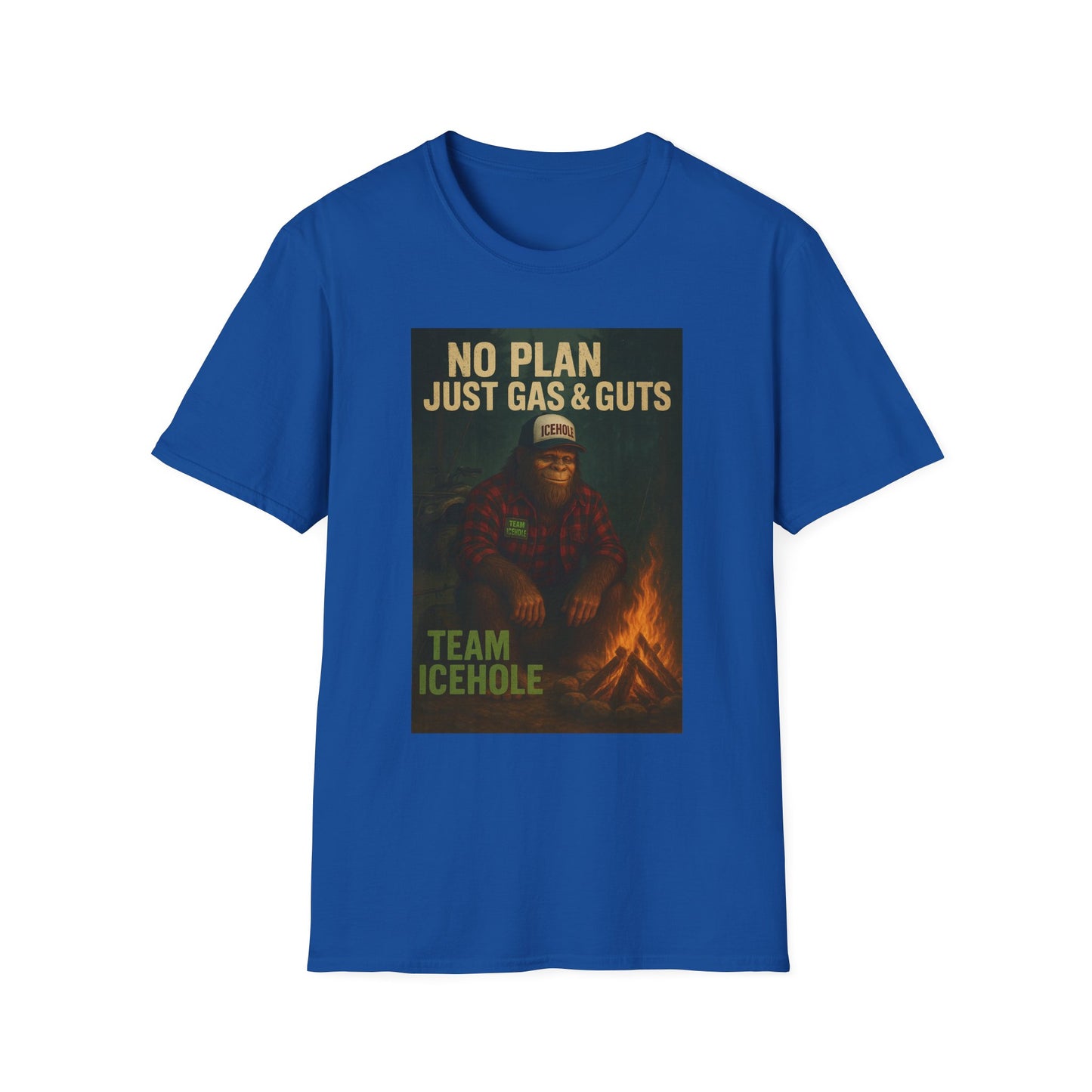 No Plan Just Gas & Guts' Camping Tee for Outdoor Enthusiasts | Team IceHole