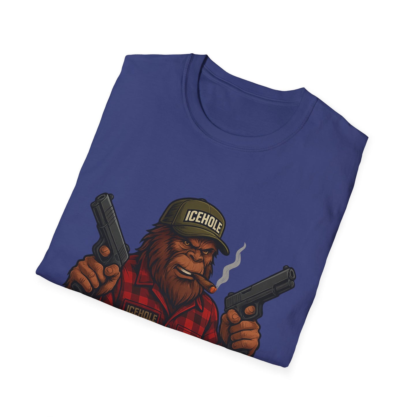 Bigfoot Graphic No Background Team IceHole Mascot T-Shirt - Unisex Softstyle Tee