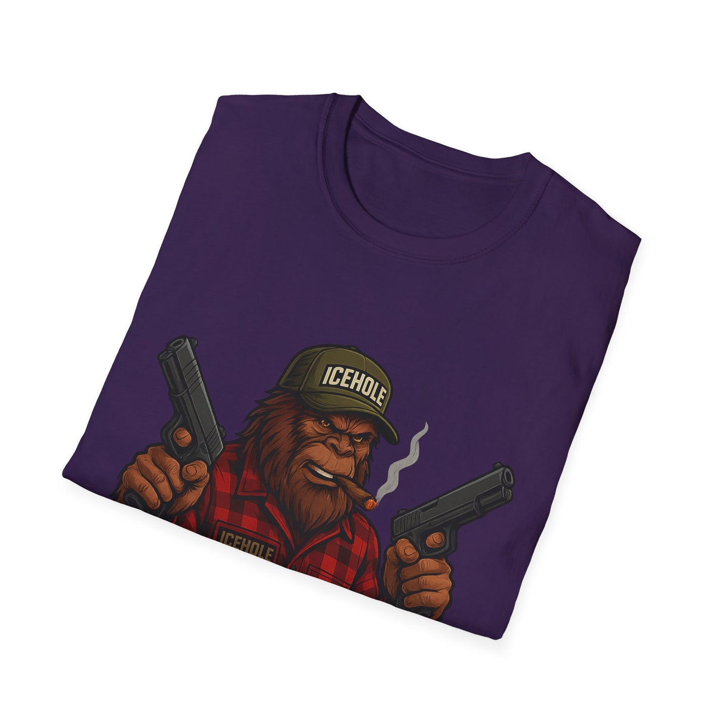 Bigfoot Graphic No Background Team IceHole Mascot T-Shirt - Unisex Softstyle Tee