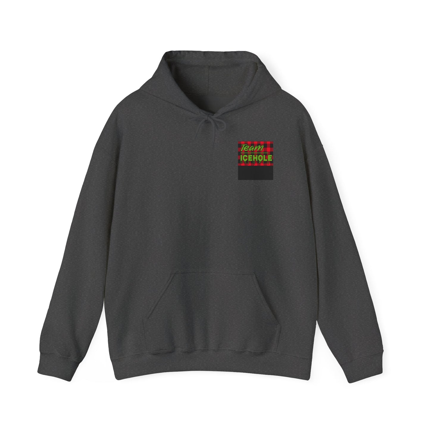 Bigfoot Ice Fisherman Hoodie — "Drill It Till It Squeaks" Graphic Pullover