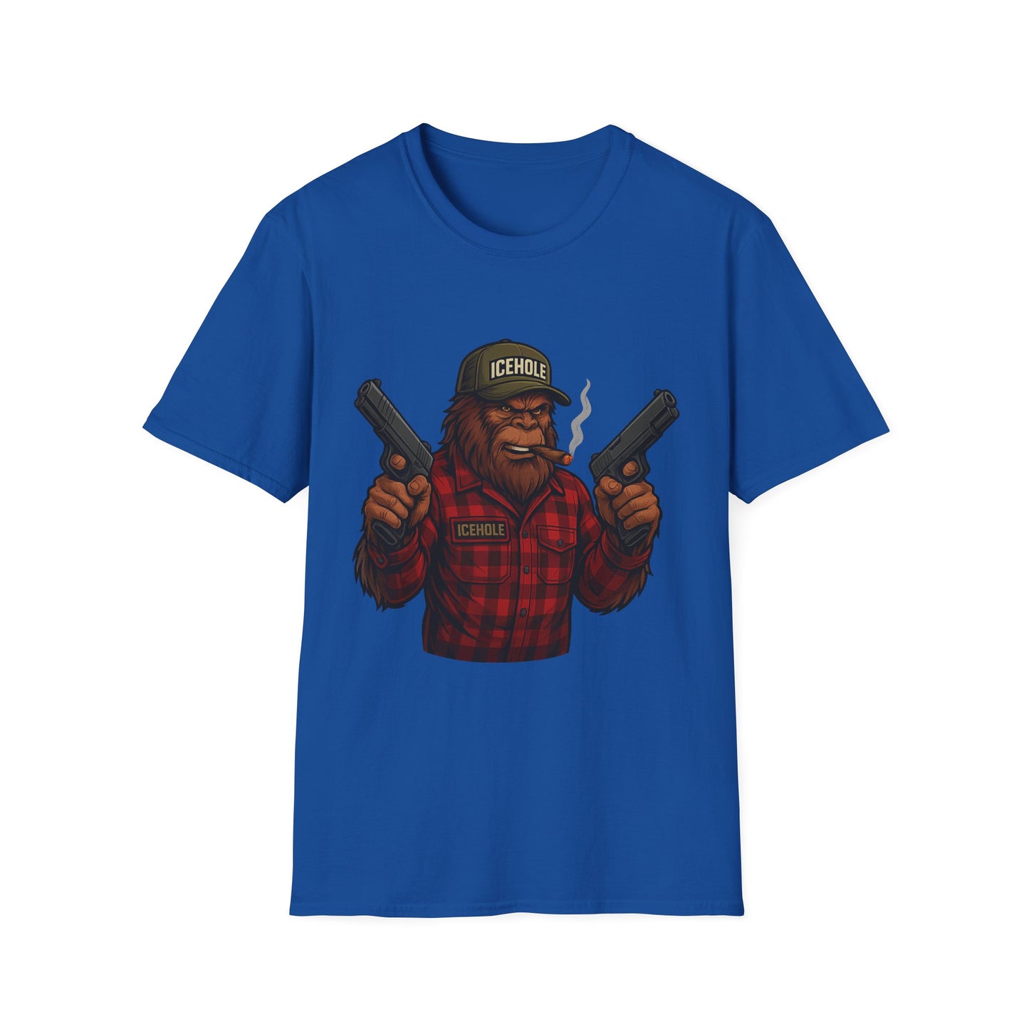Bigfoot Graphic No Background Team IceHole Mascot T-Shirt - Unisex Softstyle Tee