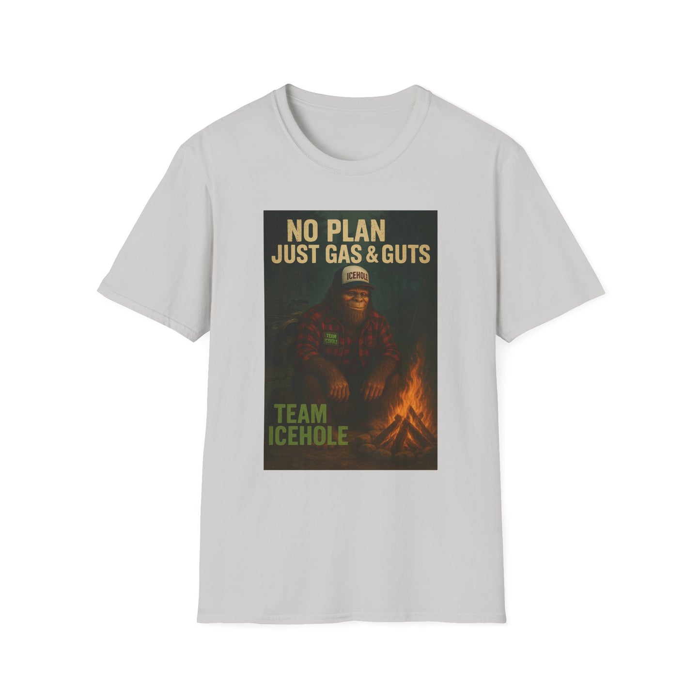 No Plan Just Gas & Guts' Camping Tee for Outdoor Enthusiasts | Team IceHole