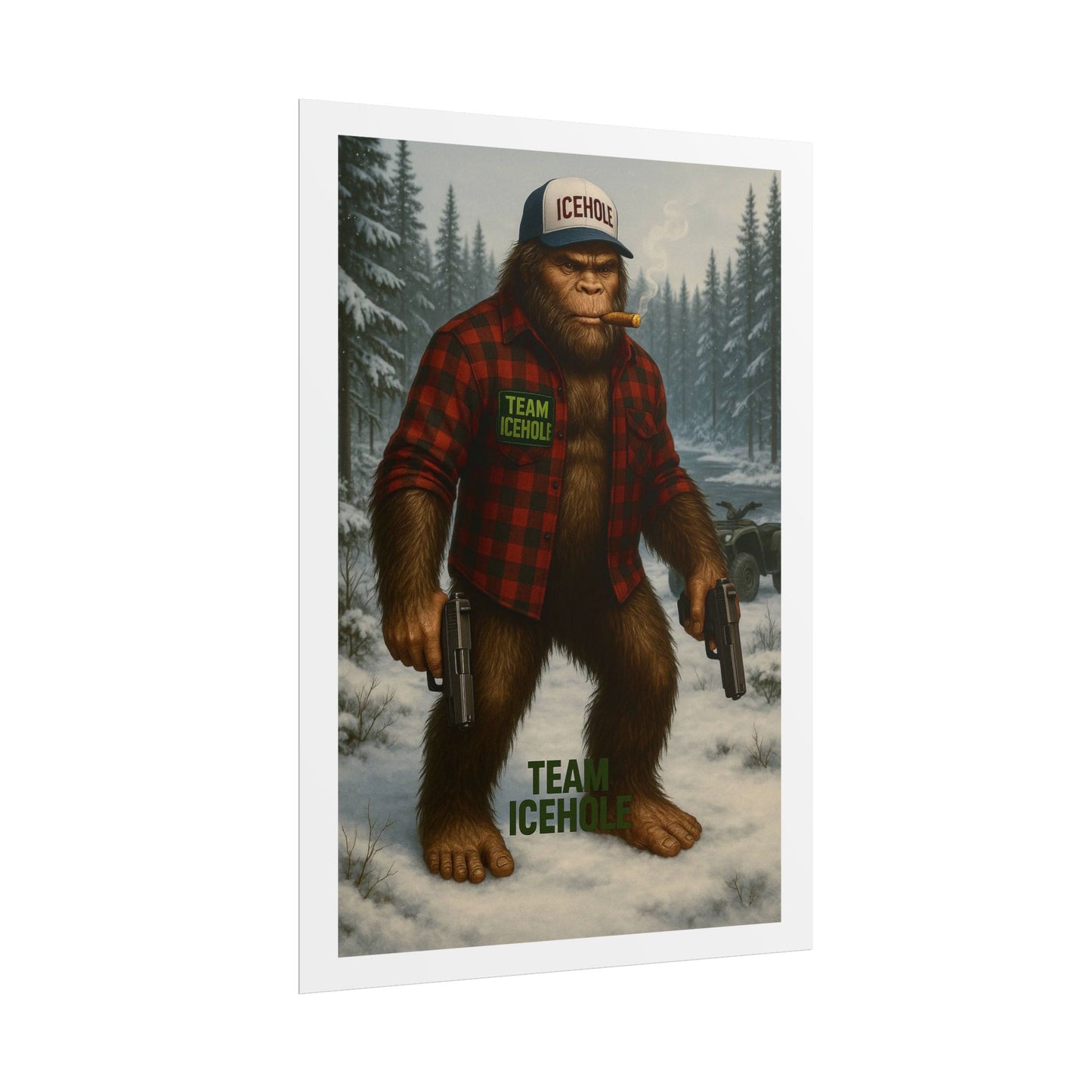 Team IceHole Bigfoot Logo Rolled Poster