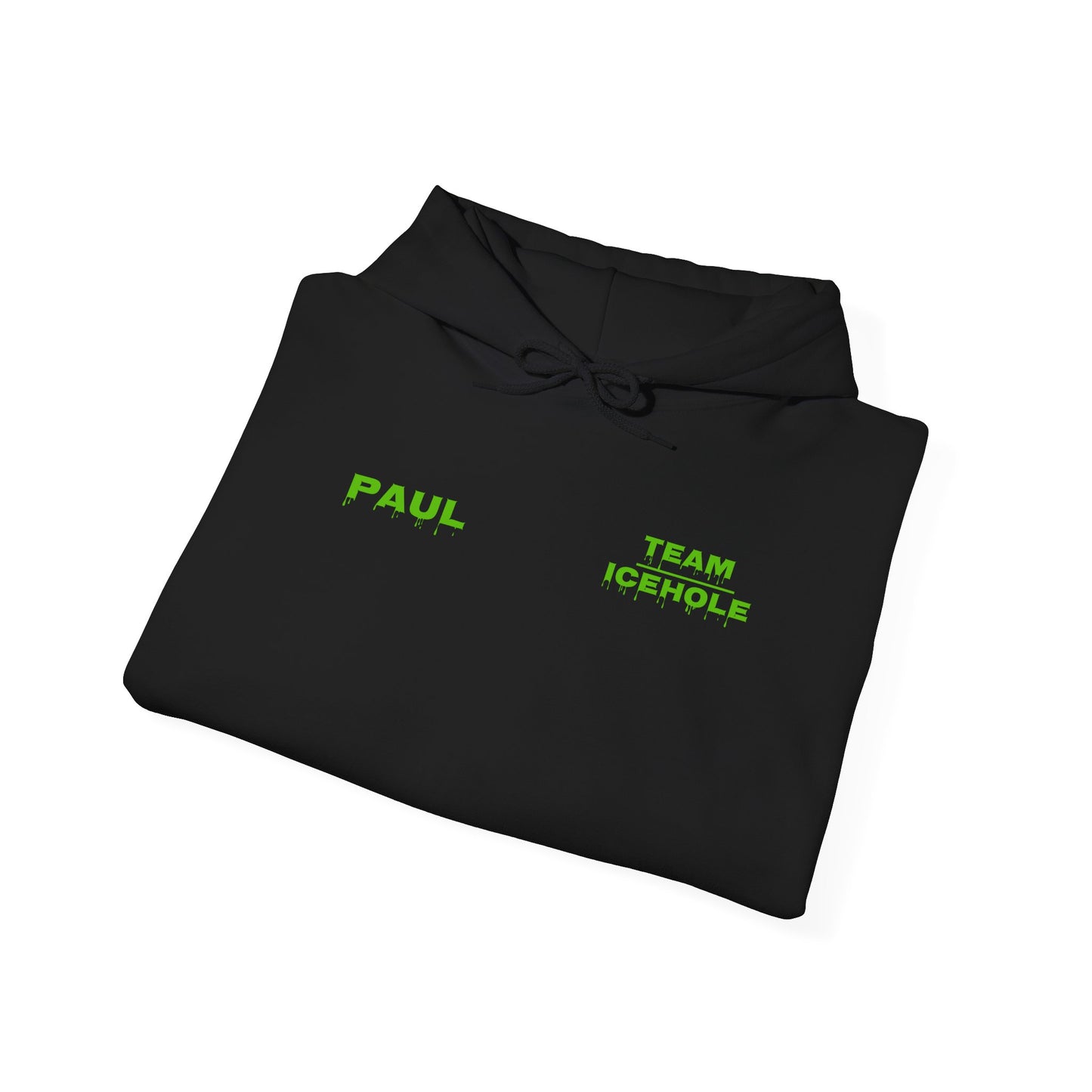Hoodie - Minimal Green "PAUL / TEAM ICEHOLE" Front Graphic Hoodie