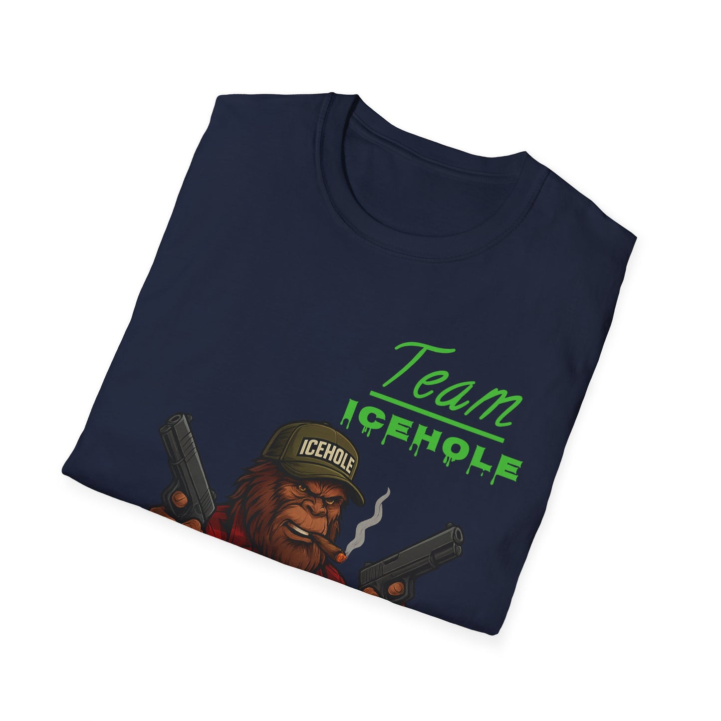 Team Icehole Bigfoot Unisex T-Shirt, Funny Gift for Outdoorsy Friends, Camping Tee, Quirky Graphic Shirt, Great for Parties