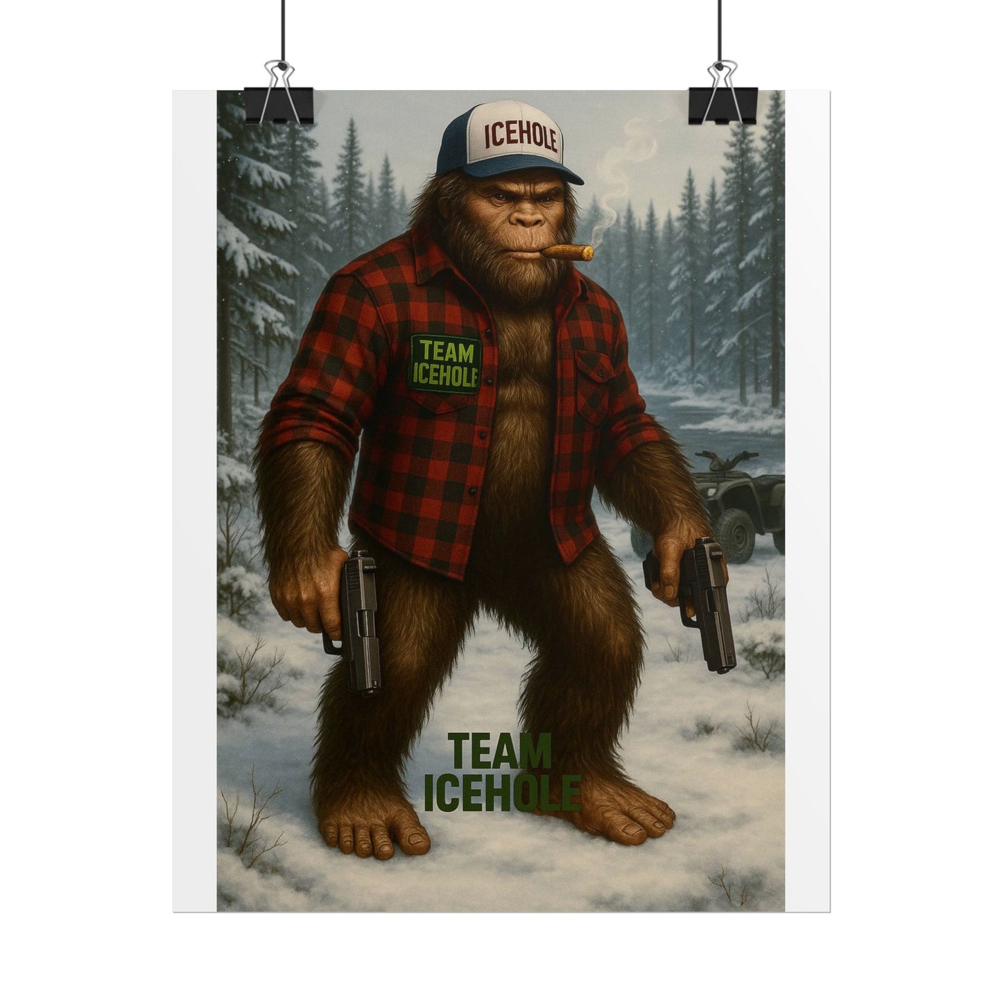 Team IceHole Bigfoot Logo Rolled Poster