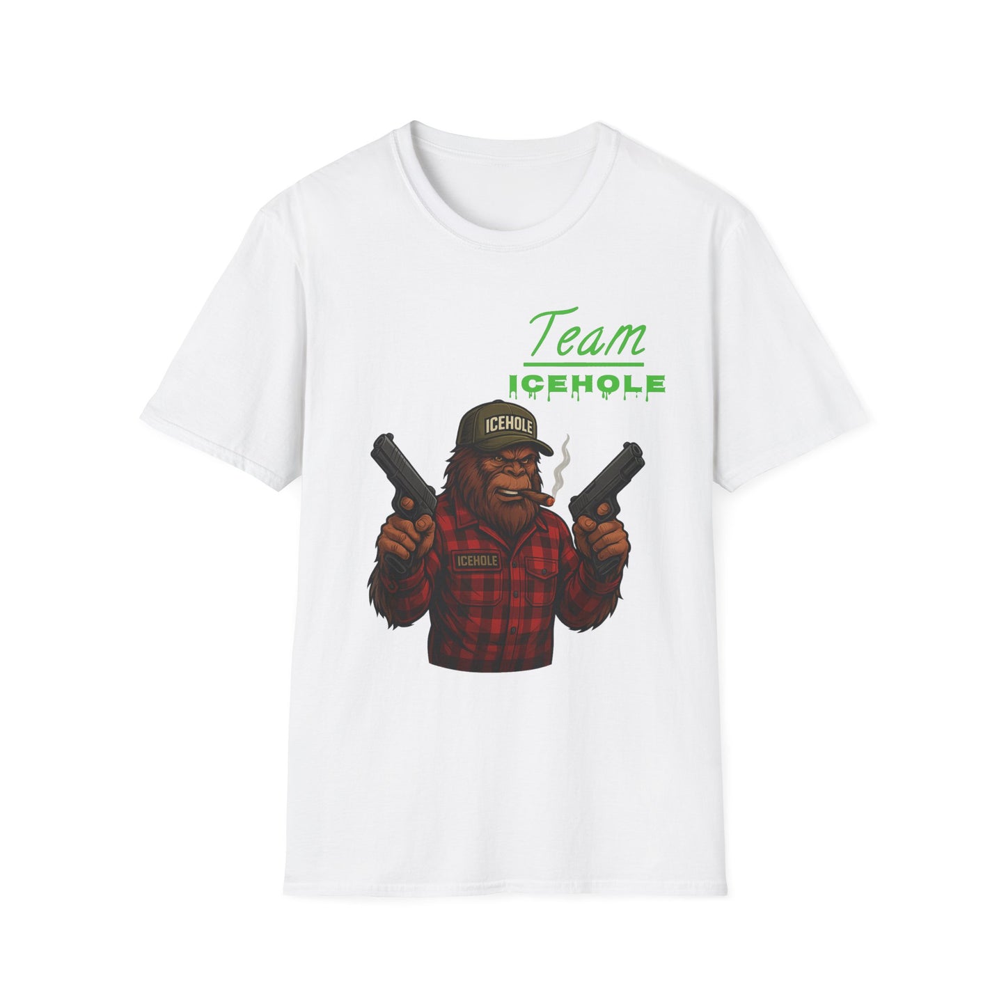 Team Icehole Bigfoot Unisex T-Shirt, Funny Gift for Outdoorsy Friends, Camping Tee, Quirky Graphic Shirt, Great for Parties