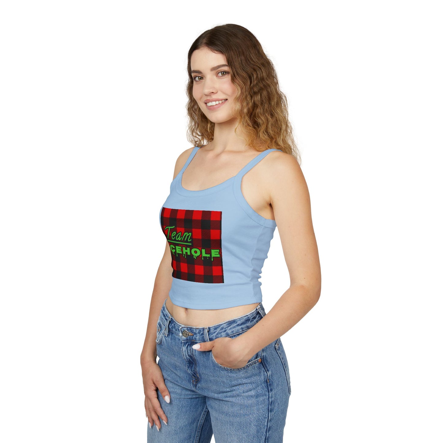 Team Icehole Spaghetti Strap Belly Tank Top
