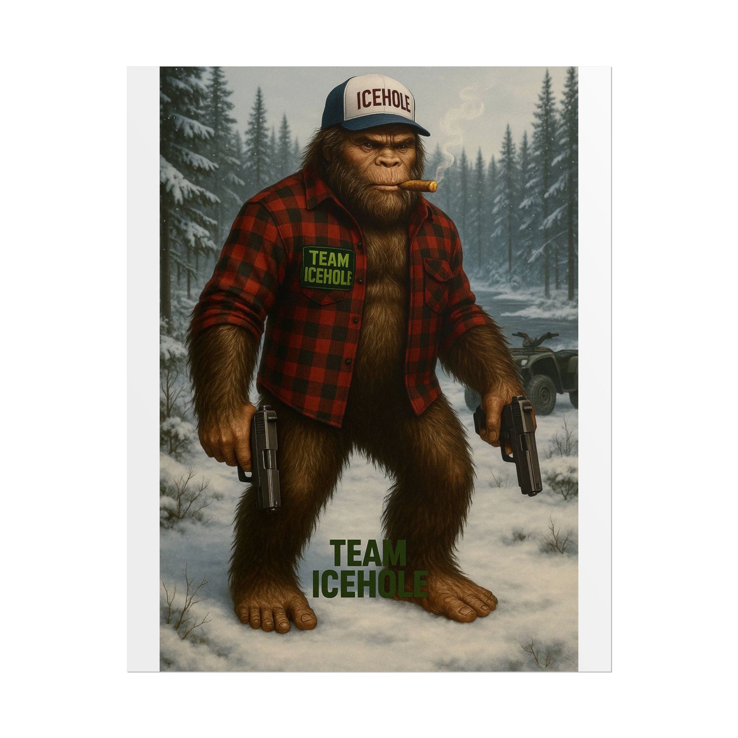 Team IceHole Bigfoot Logo Rolled Poster