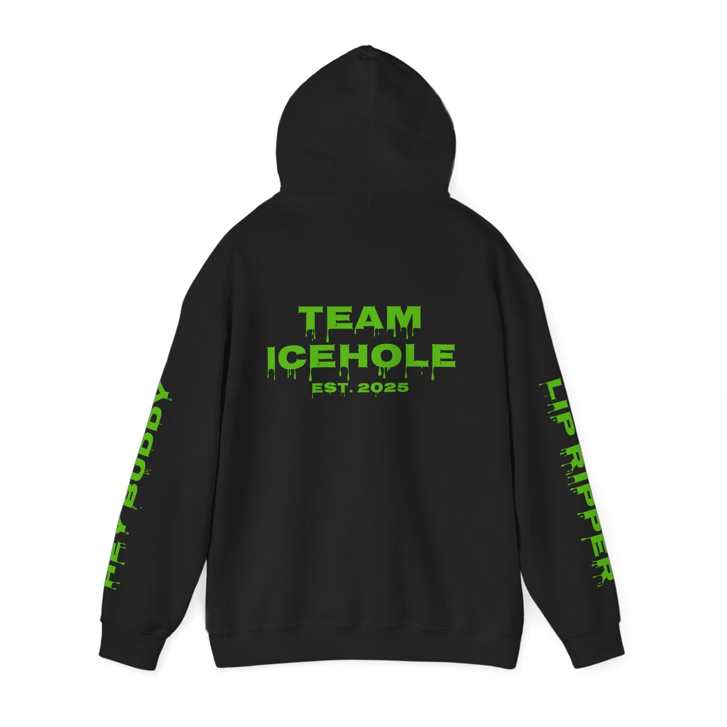 Hoodie - Minimal Green "PAUL / TEAM ICEHOLE" Front Graphic Hoodie