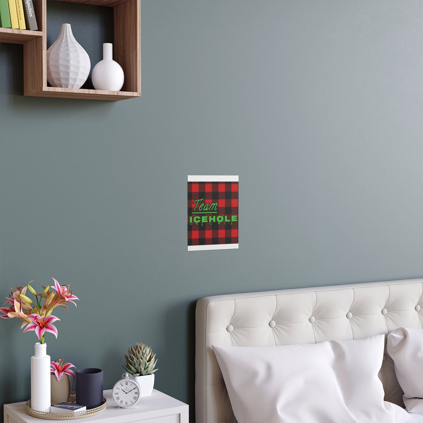 Team Icehole Plaid Silk Poster — Indoor/Outdoor Holiday Decor