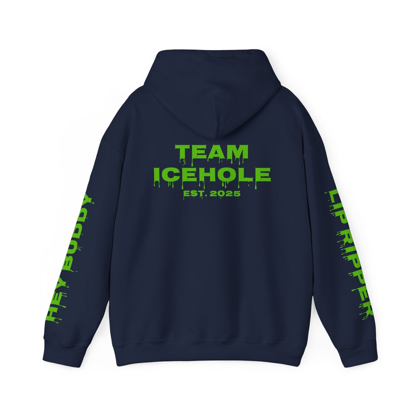 Hoodie - Minimal Green "PAUL / TEAM ICEHOLE" Front Graphic Hoodie