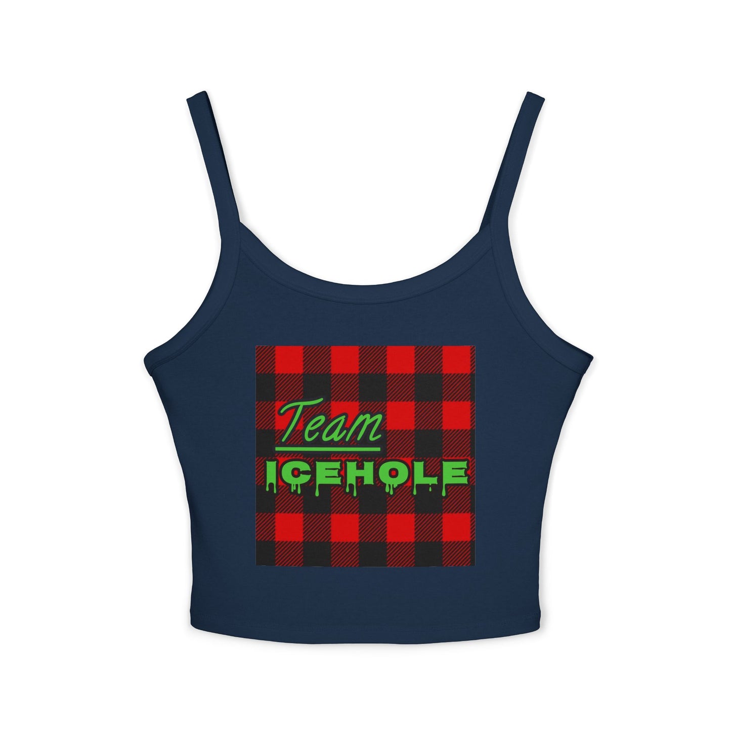 Team Icehole Spaghetti Strap Belly Tank Top